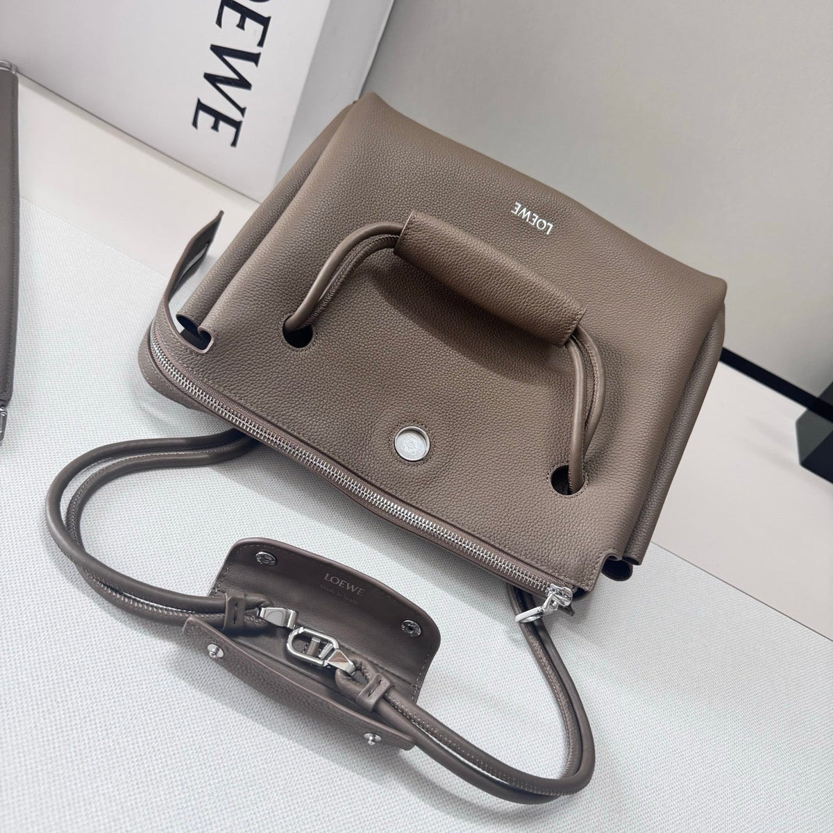 Loewe Madrid Bag 33cm Taupe Cowhide
