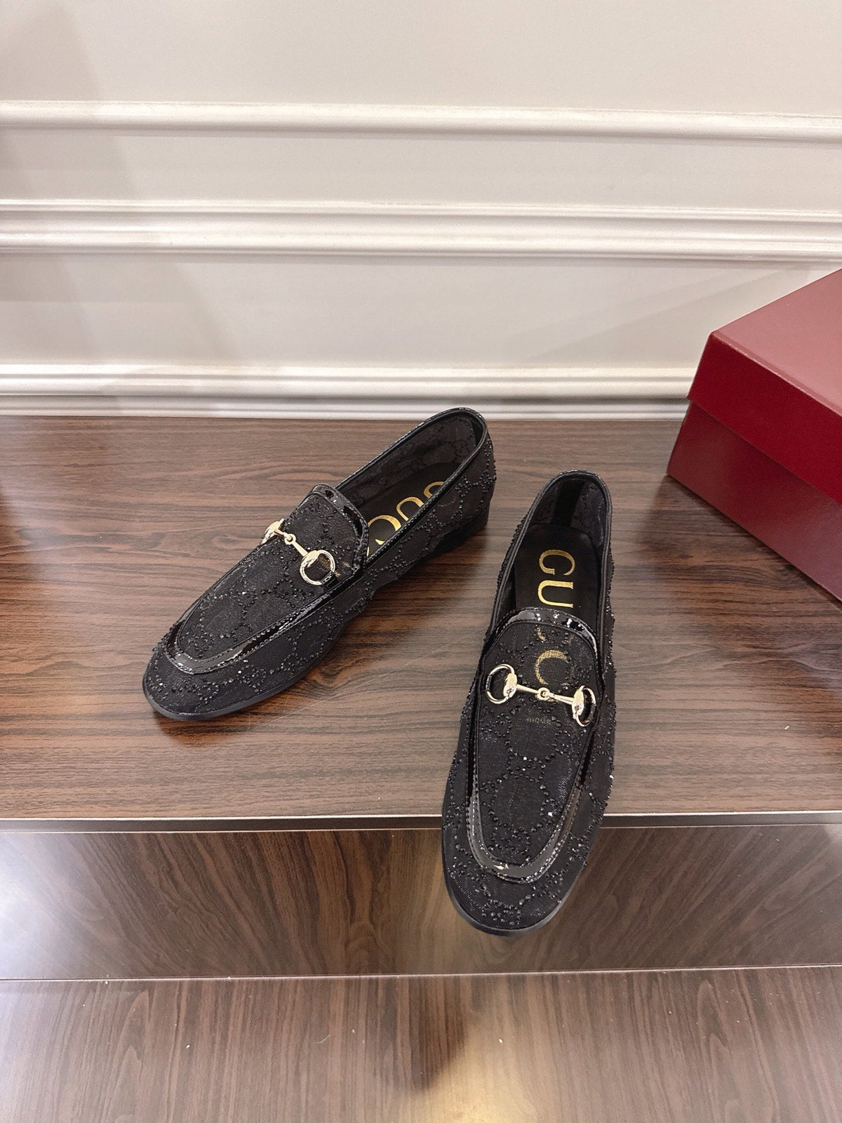 GG Jordaan Loafer Black Mesh With Crystal