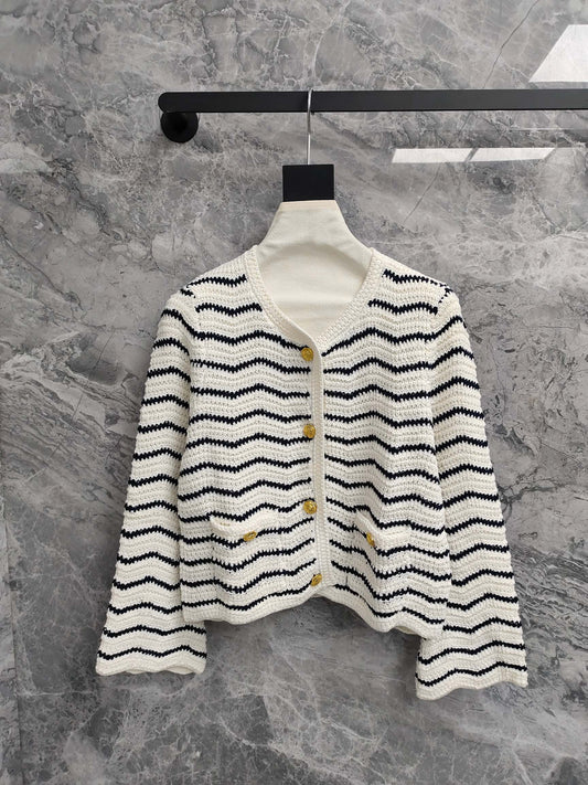 Celine 25 Striped Suit White Black Wool Polyester 278762