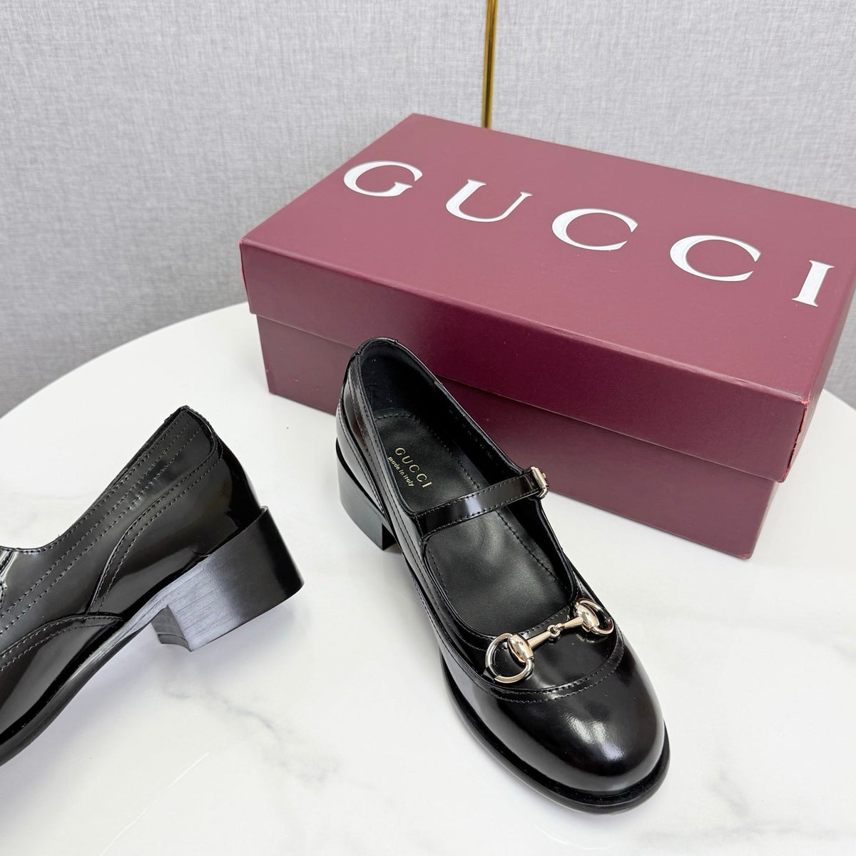 GG 26s Horsebit Loafers Black Glossy Leather 639924