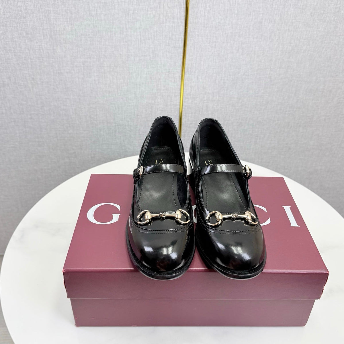 GG 26s Horsebit Loafers Black Glossy Leather 639924