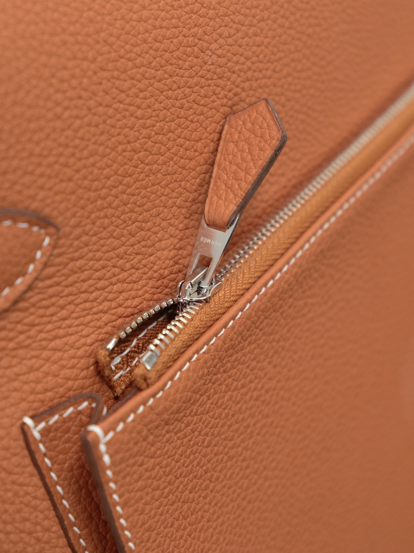 HM Kelly Max Bag 42cm Tan Brown Togo Leather 284501
