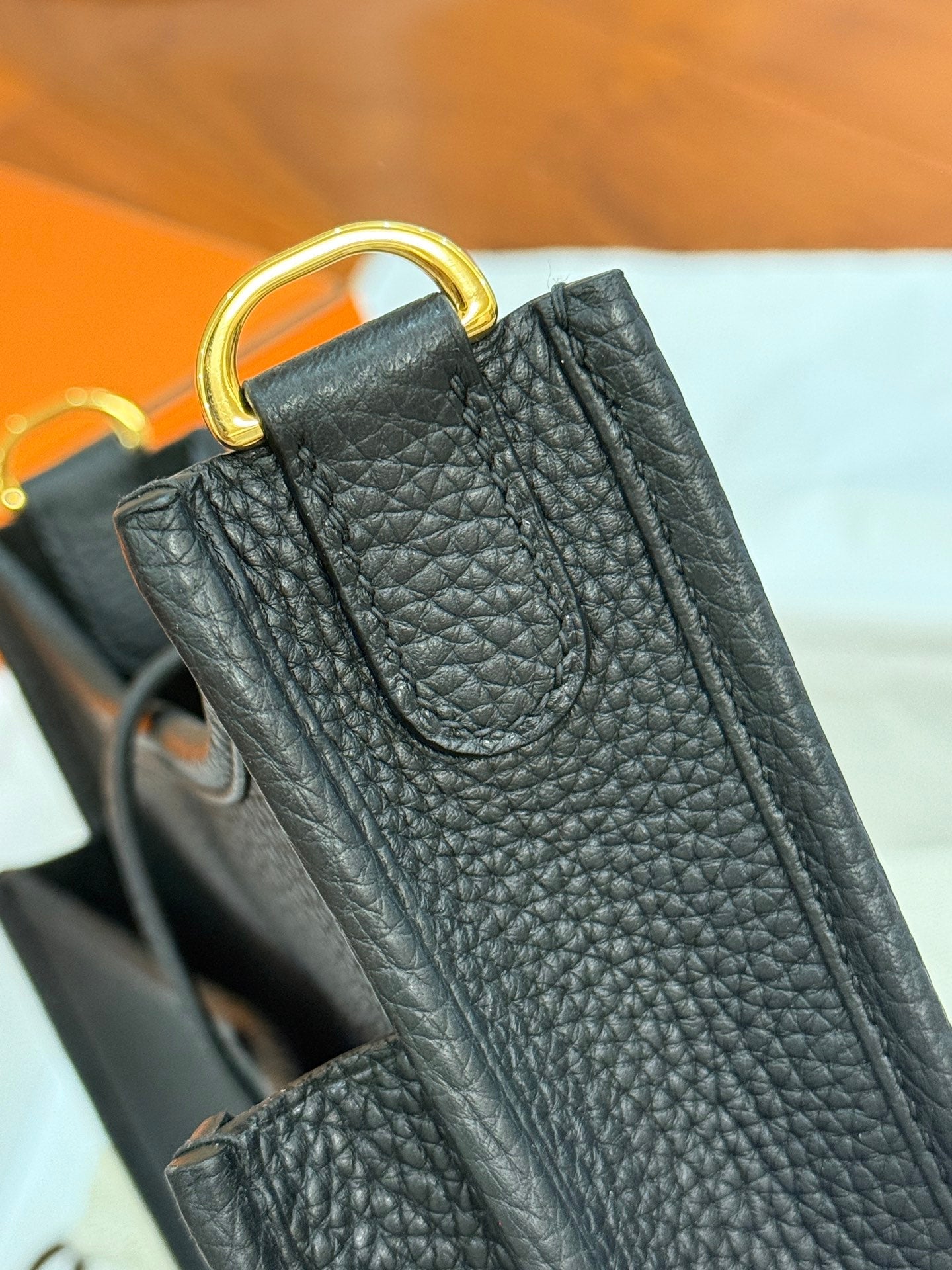 HM Evelyne 23cm Black Togo Leather 281207