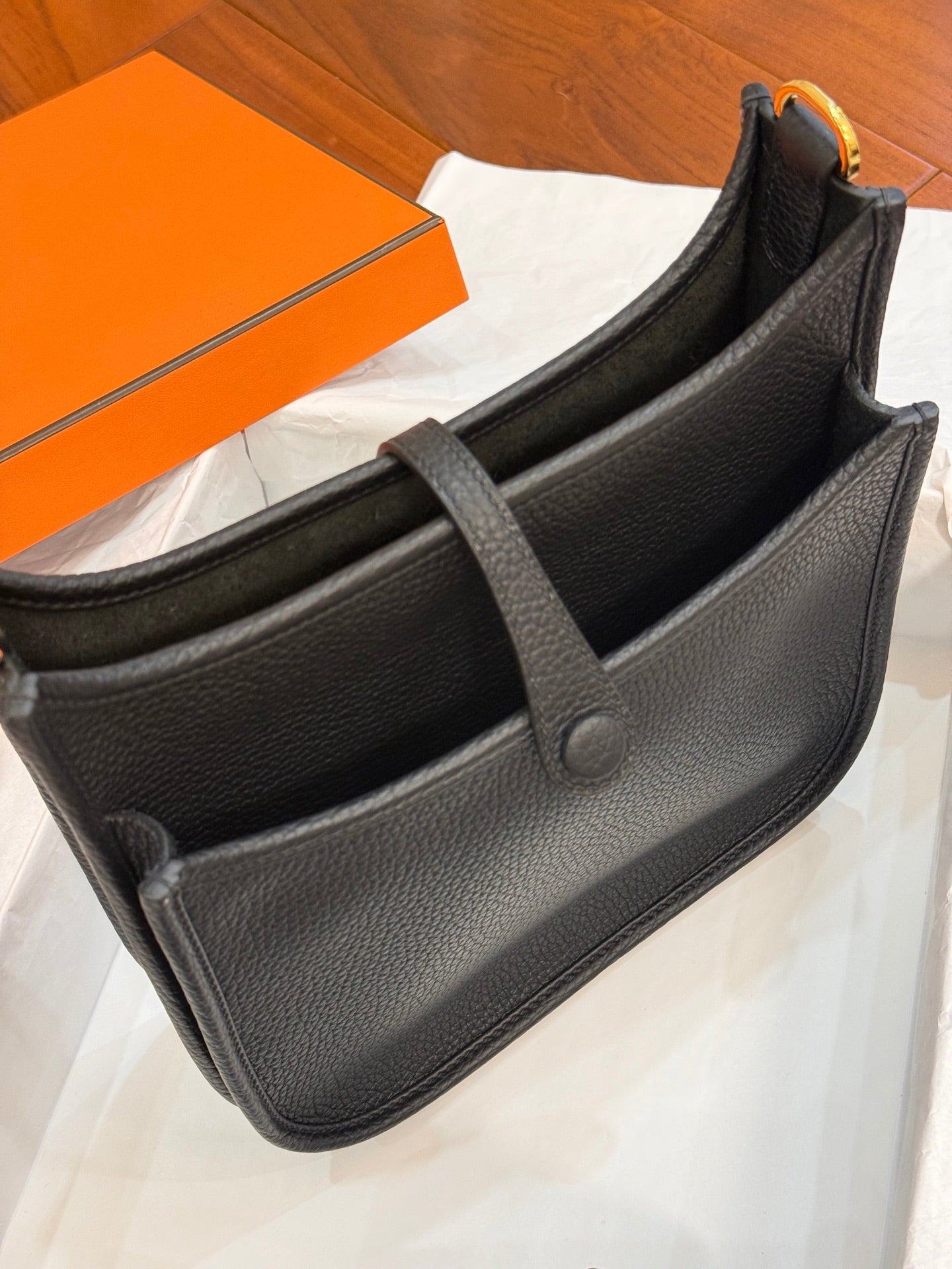 HM Evelyne 23cm Black Togo Leather 281207