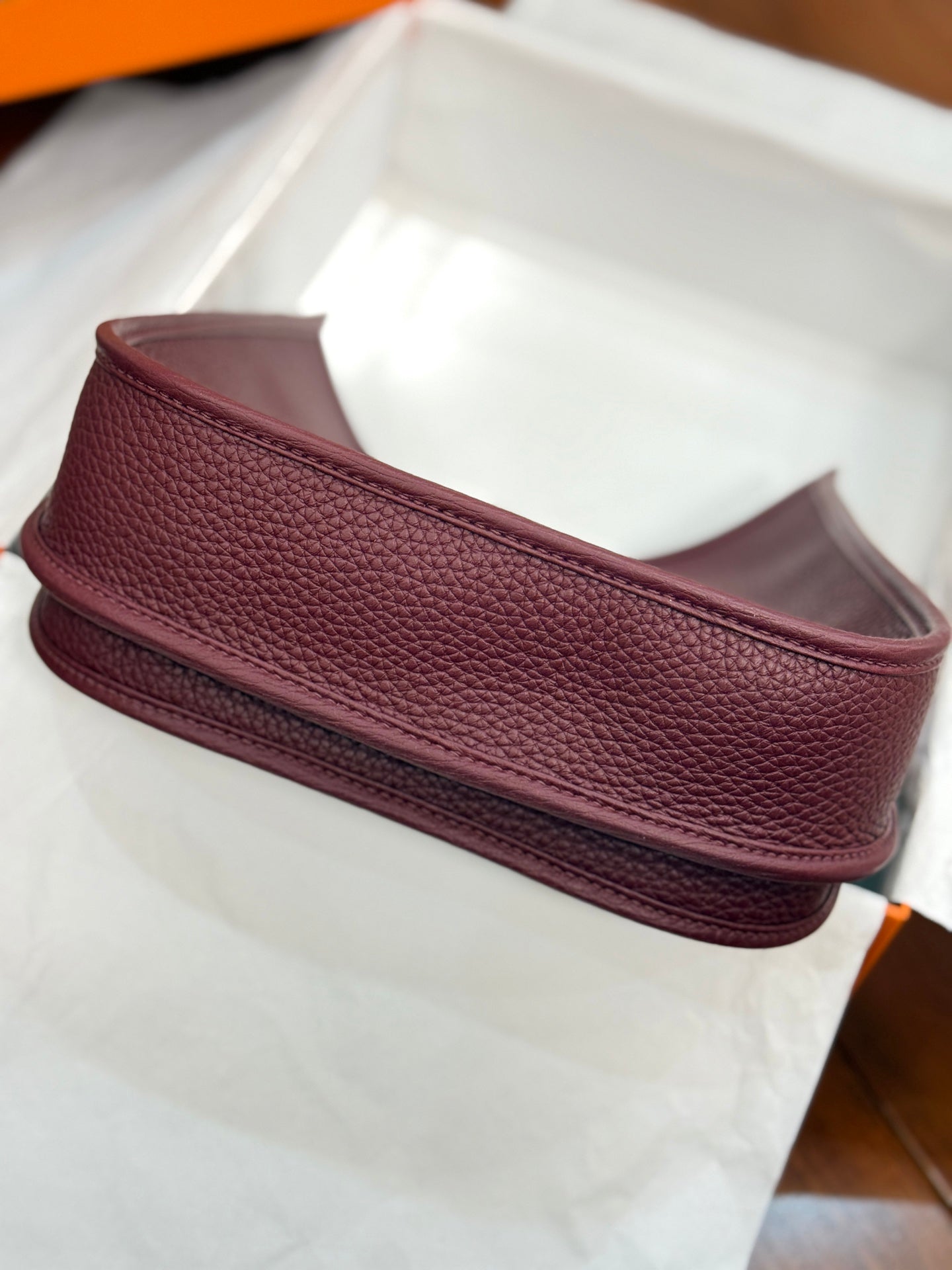 HM Evelyne 23cm Bordeaux Wine Red Togo Leather 281212