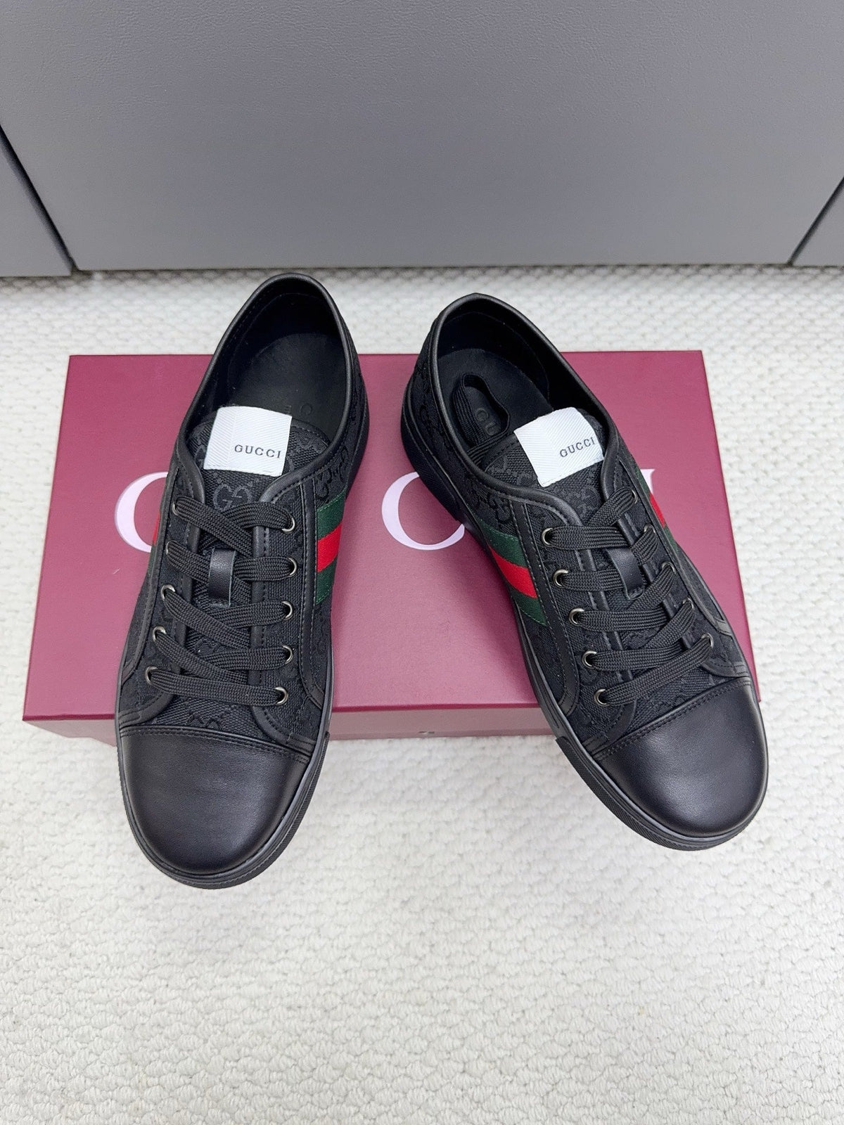 GG Tennis 1977 Sneakers Black Canvas Leather 788207