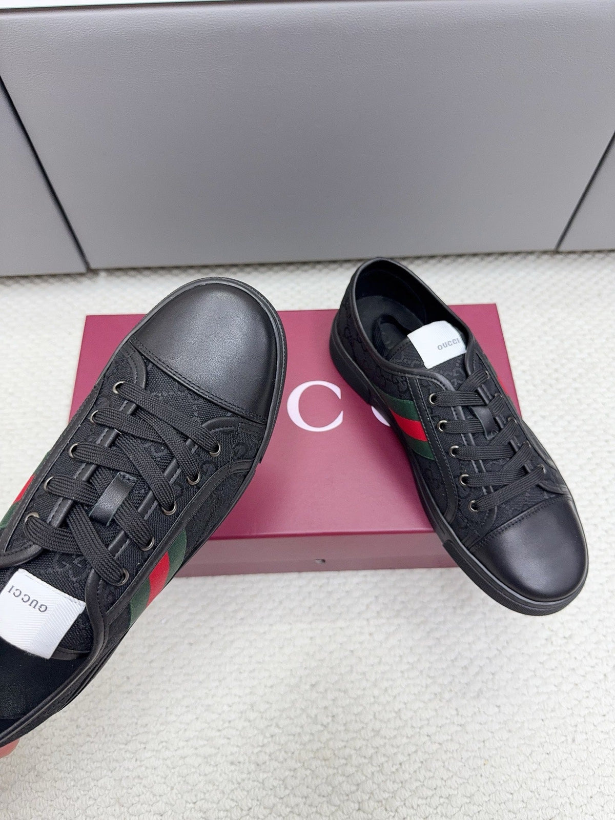 GG Tennis 1977 Sneakers Black Canvas Leather 788207