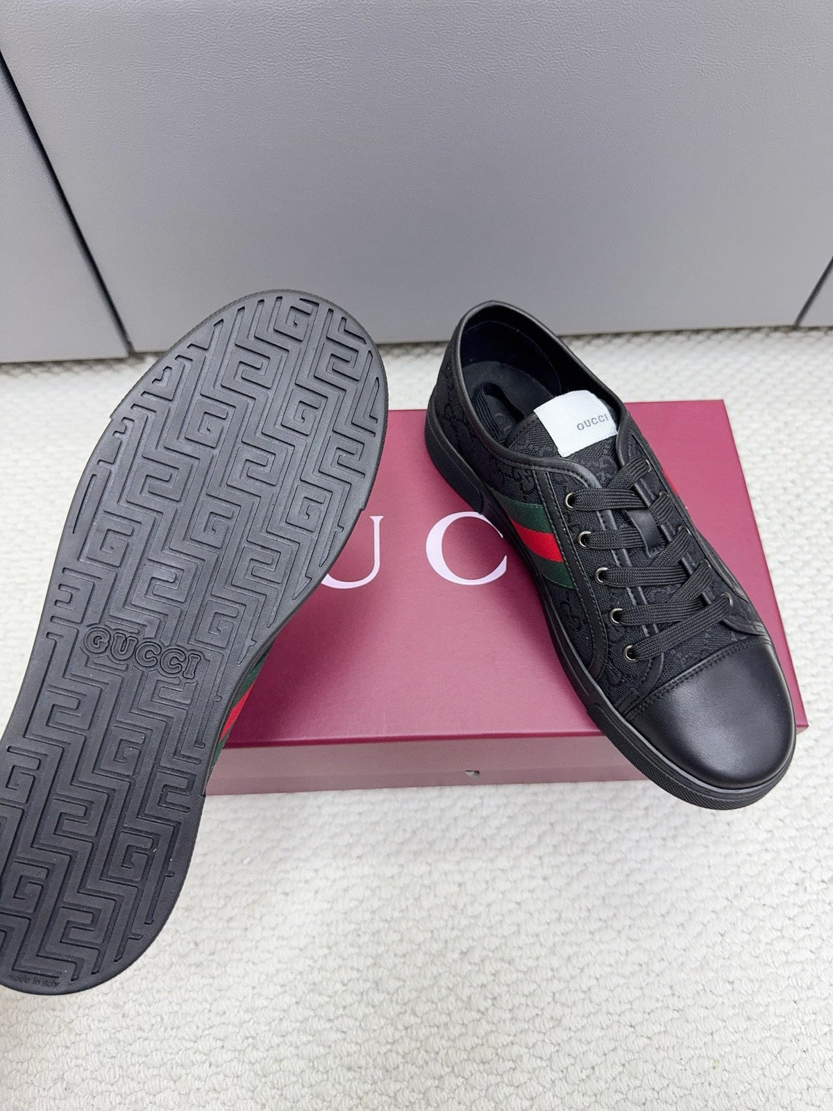 GG Tennis 1977 Sneakers Black Canvas Leather 788207