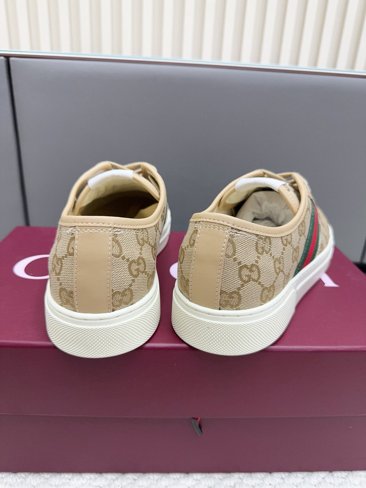 GG Tennis 1977 Sneakers Beige Canvas Leather 788209