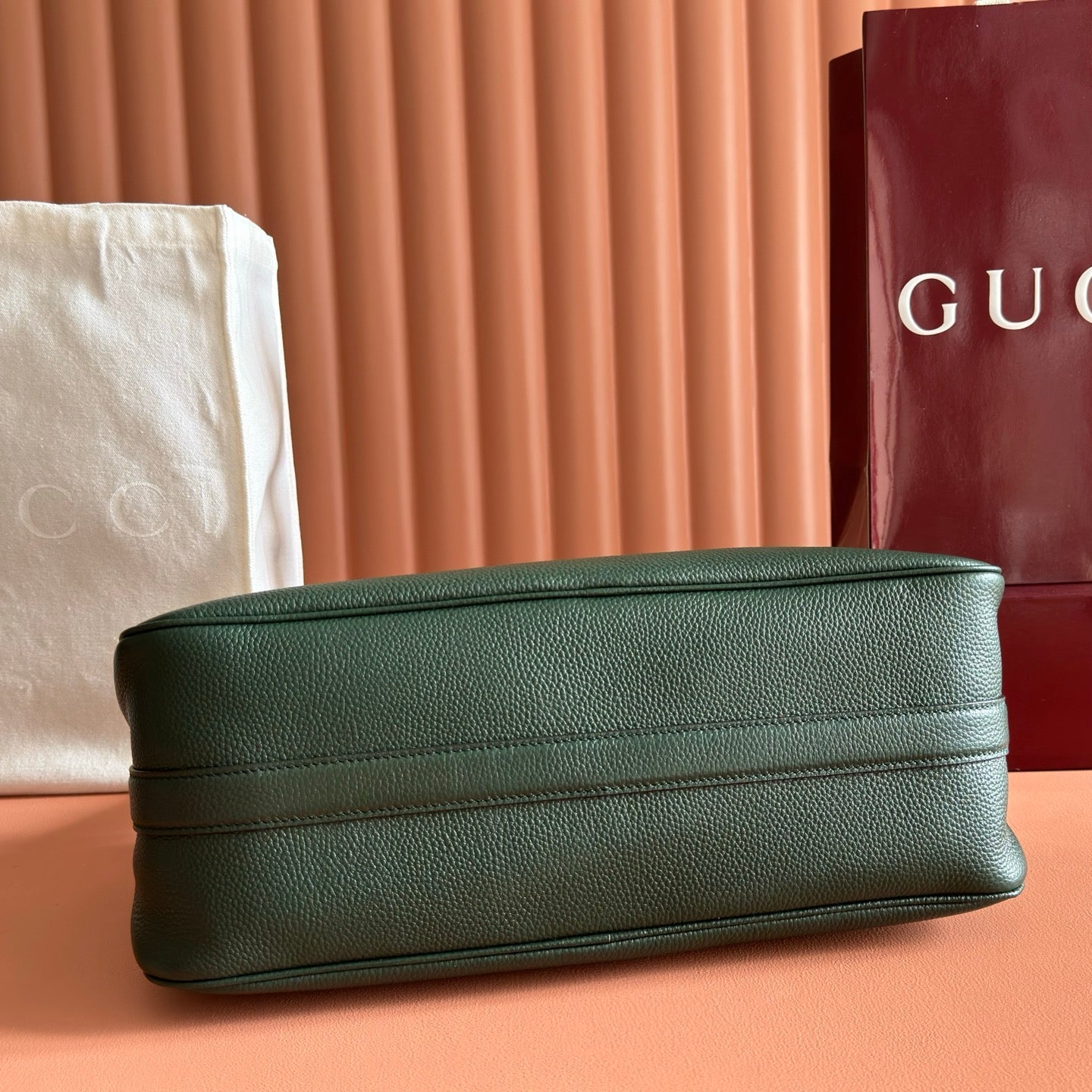 Gucci 2026 Half Horsebit Bag 31.5cm Green Cowhide 277268