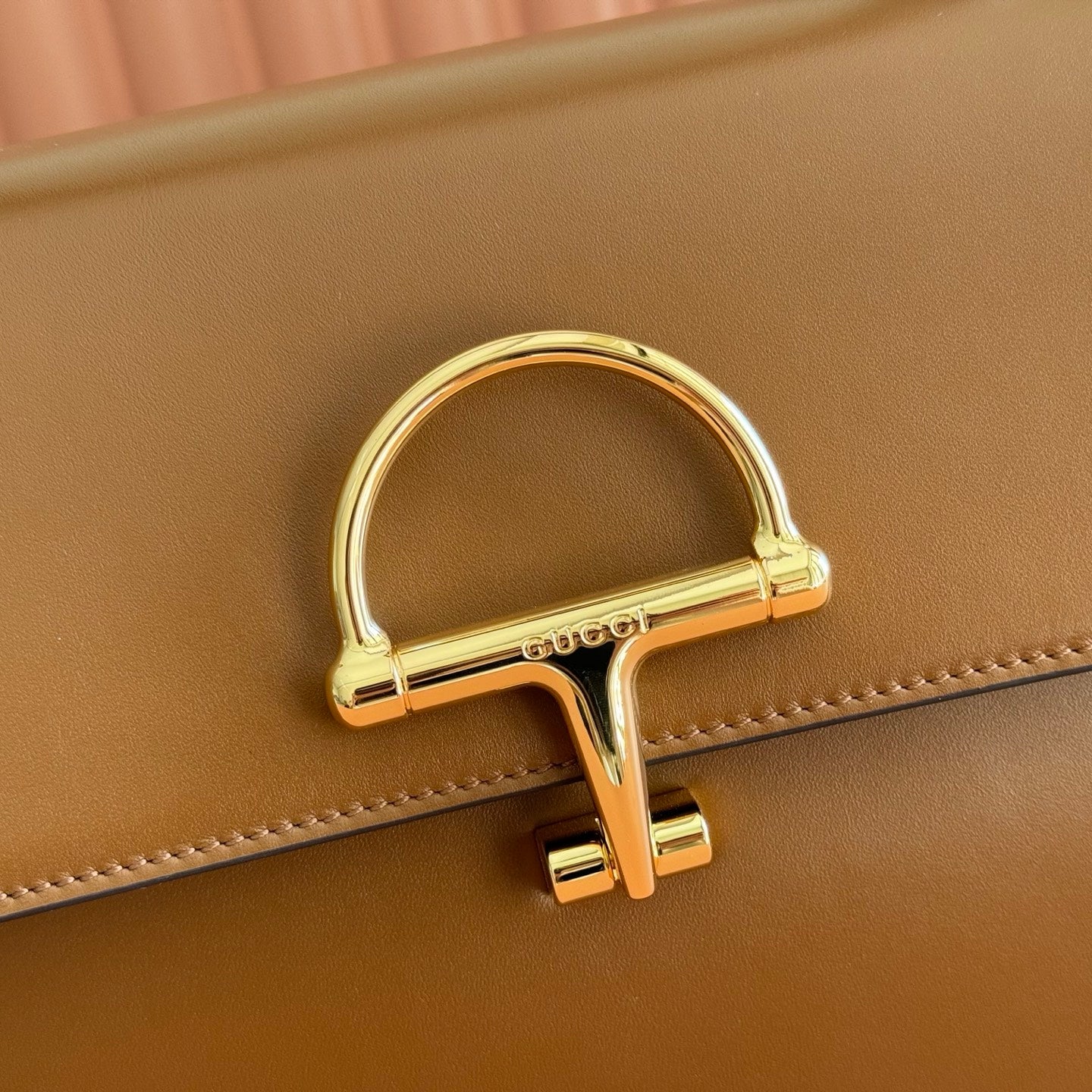 Gucci 2026 Siena Bag 25.5cm Brown Gold Leather 277149