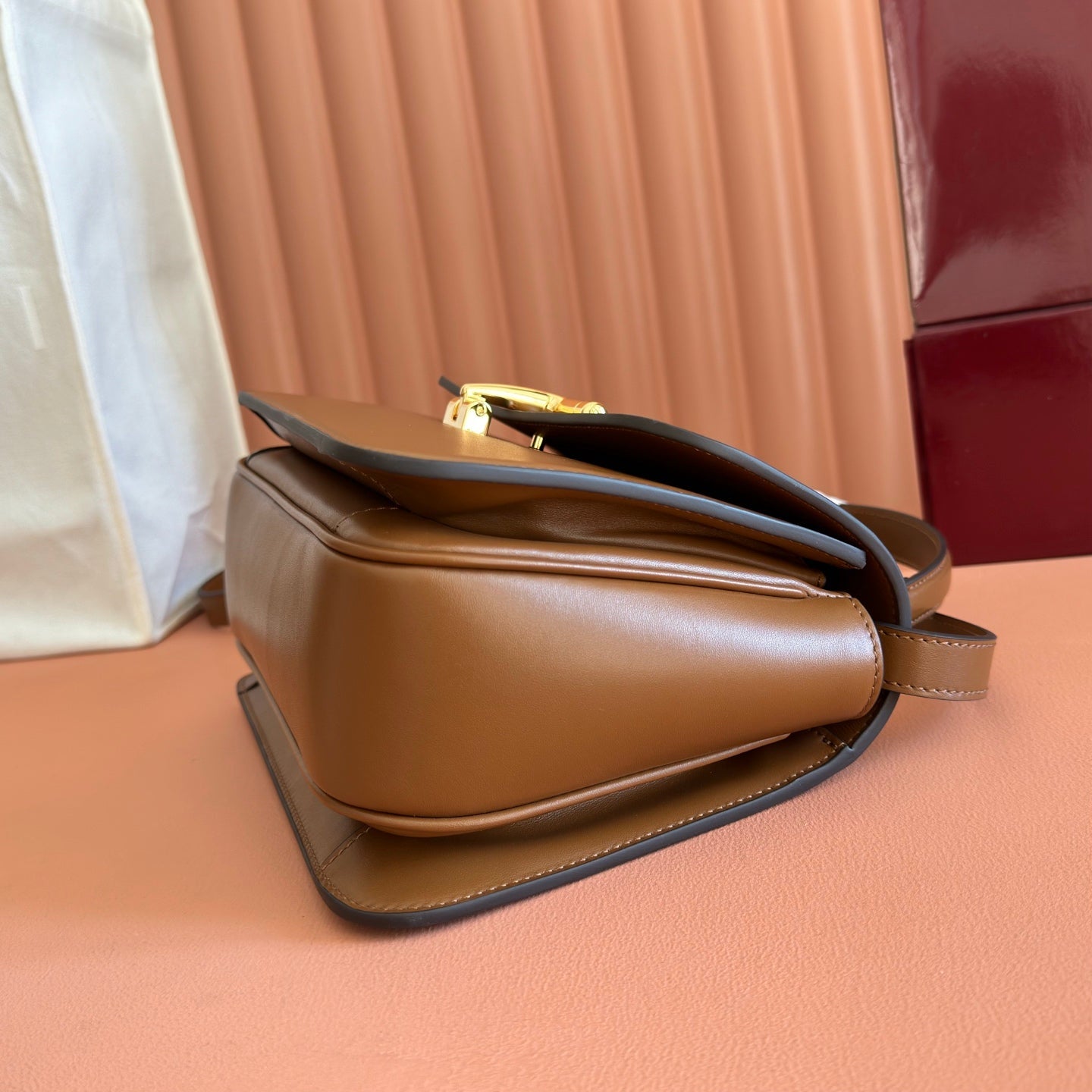 Gucci 2026 Siena Bag 25.5cm Brown Gold Leather 277149