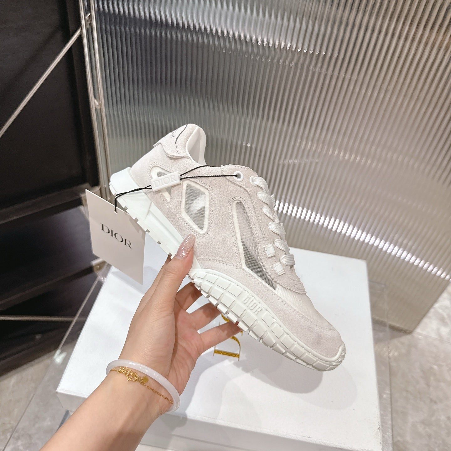 CD 26s Sneakers Beige White Suede Cowhide 683907