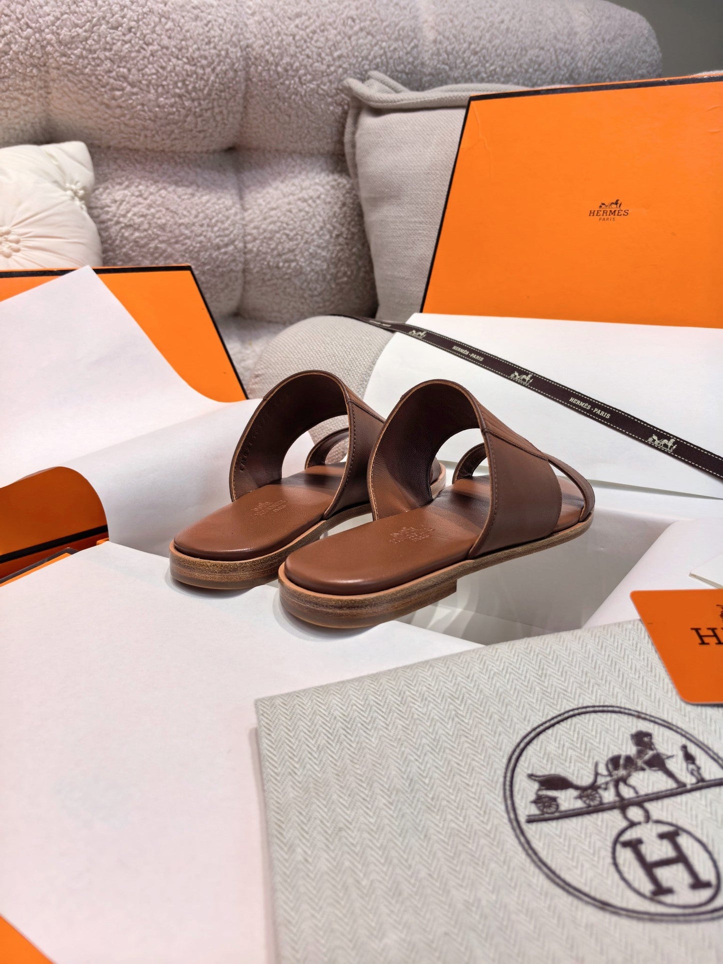 HM Mona Sandals Coffee Leather 799036