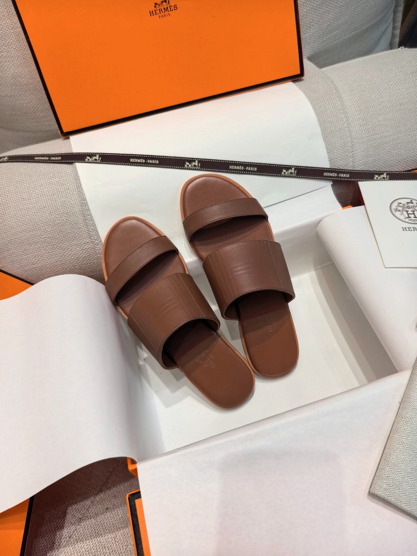 HM Mona Sandals Coffee Leather 799036