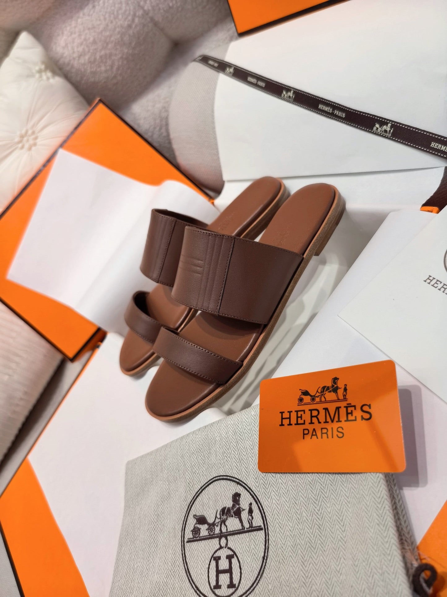 HM Mona Sandals Coffee Leather 799036
