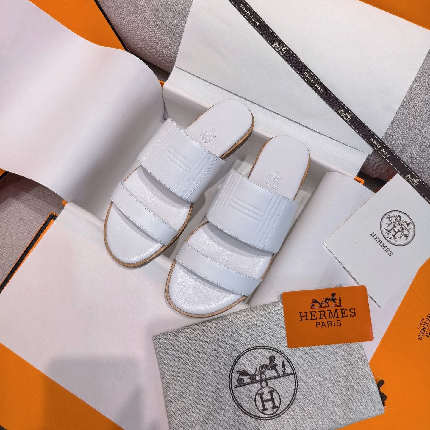 HM Mona Sandals White Leather 799038