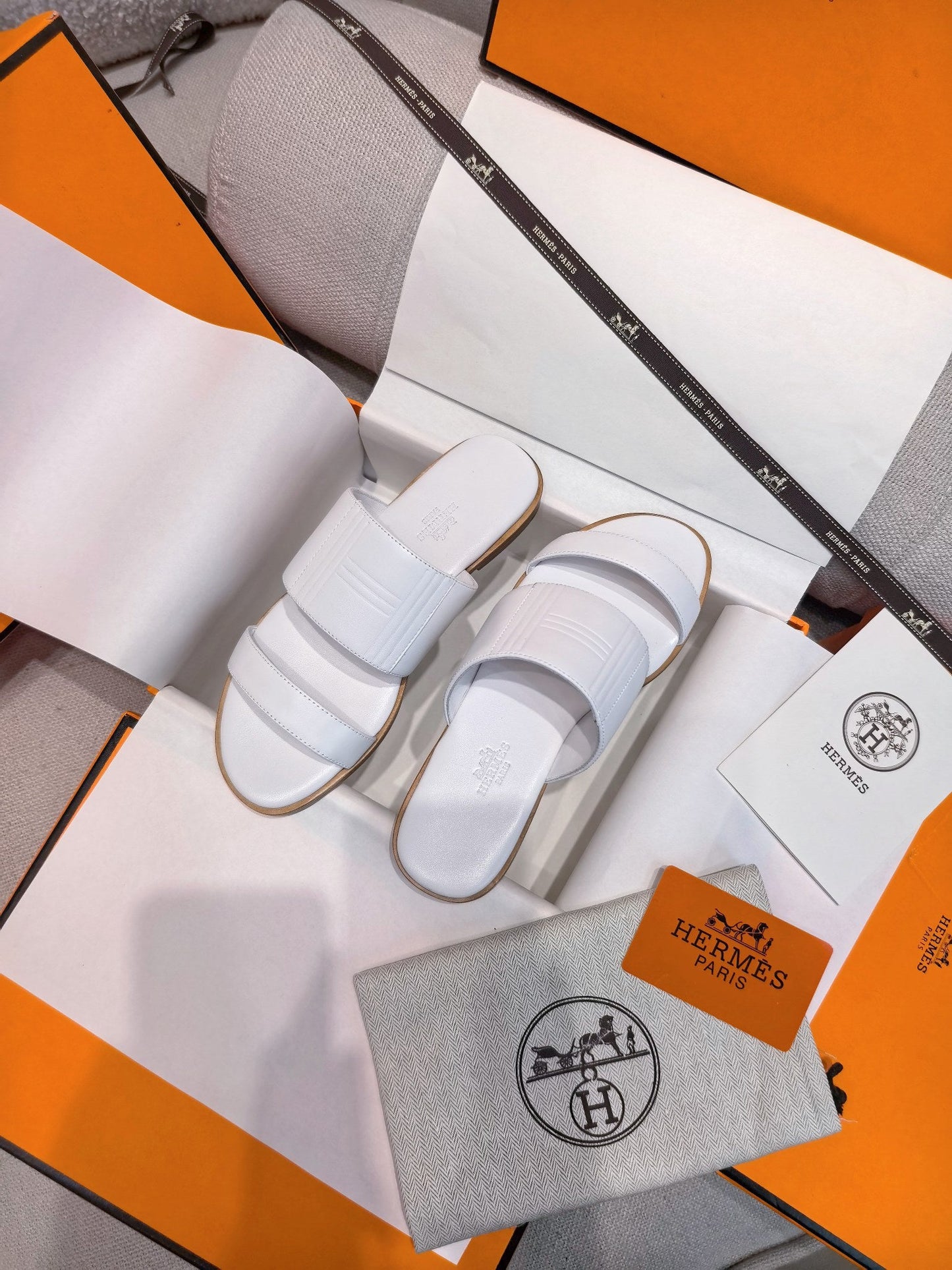 HM Mona Sandals White Leather 799038