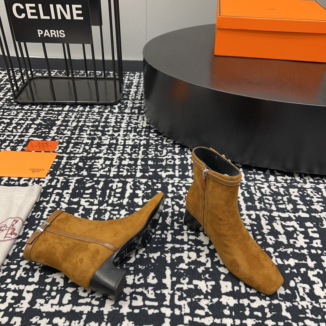 HM Botines Impérial 50mm Caramel Suede  952394