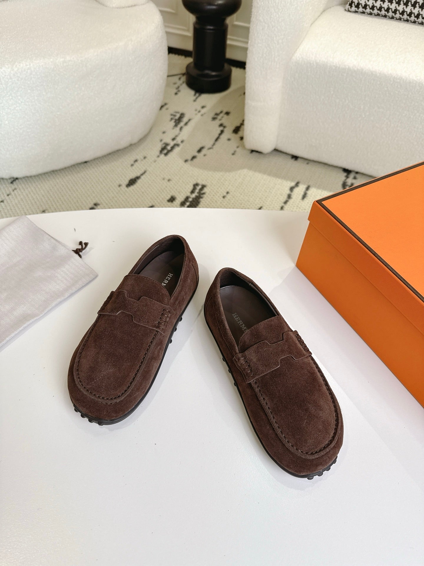 HM Lazy Loafers Coffee Suede 523334
