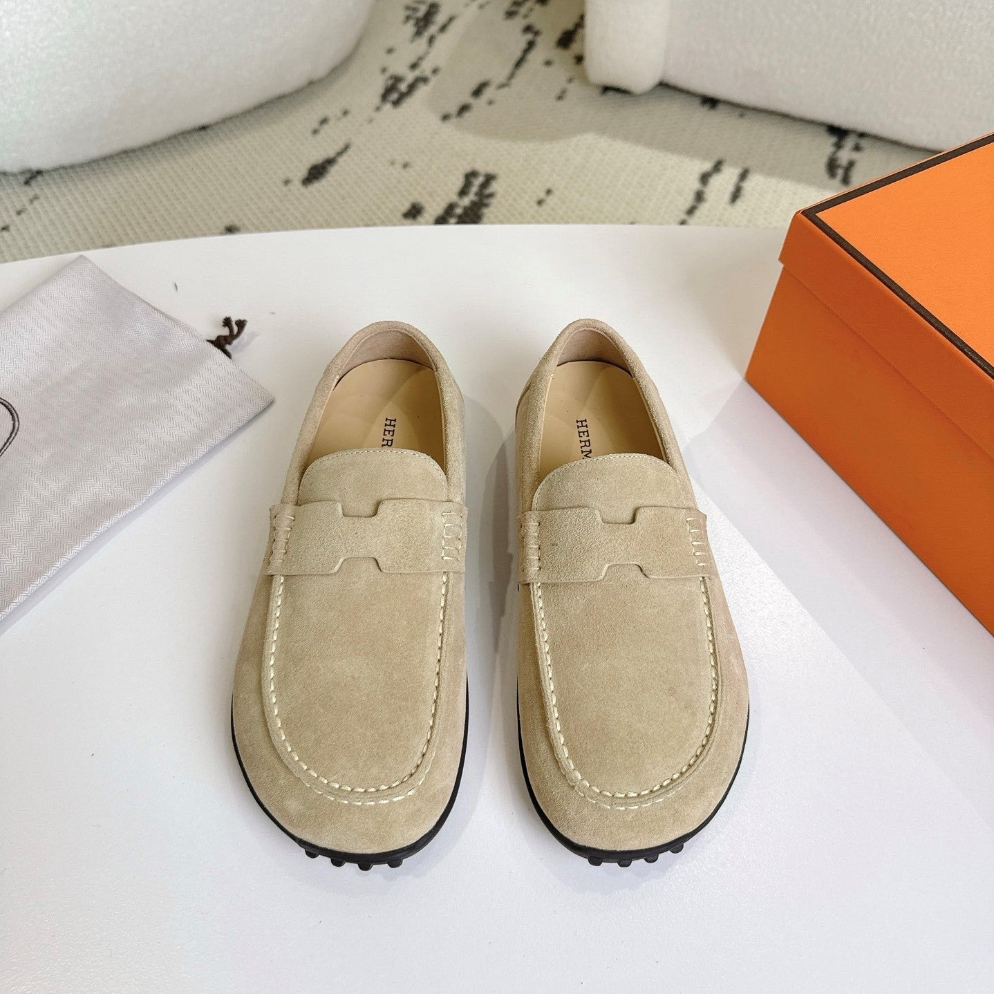 HM Lazy Loafers Light Taupe Suede 523335