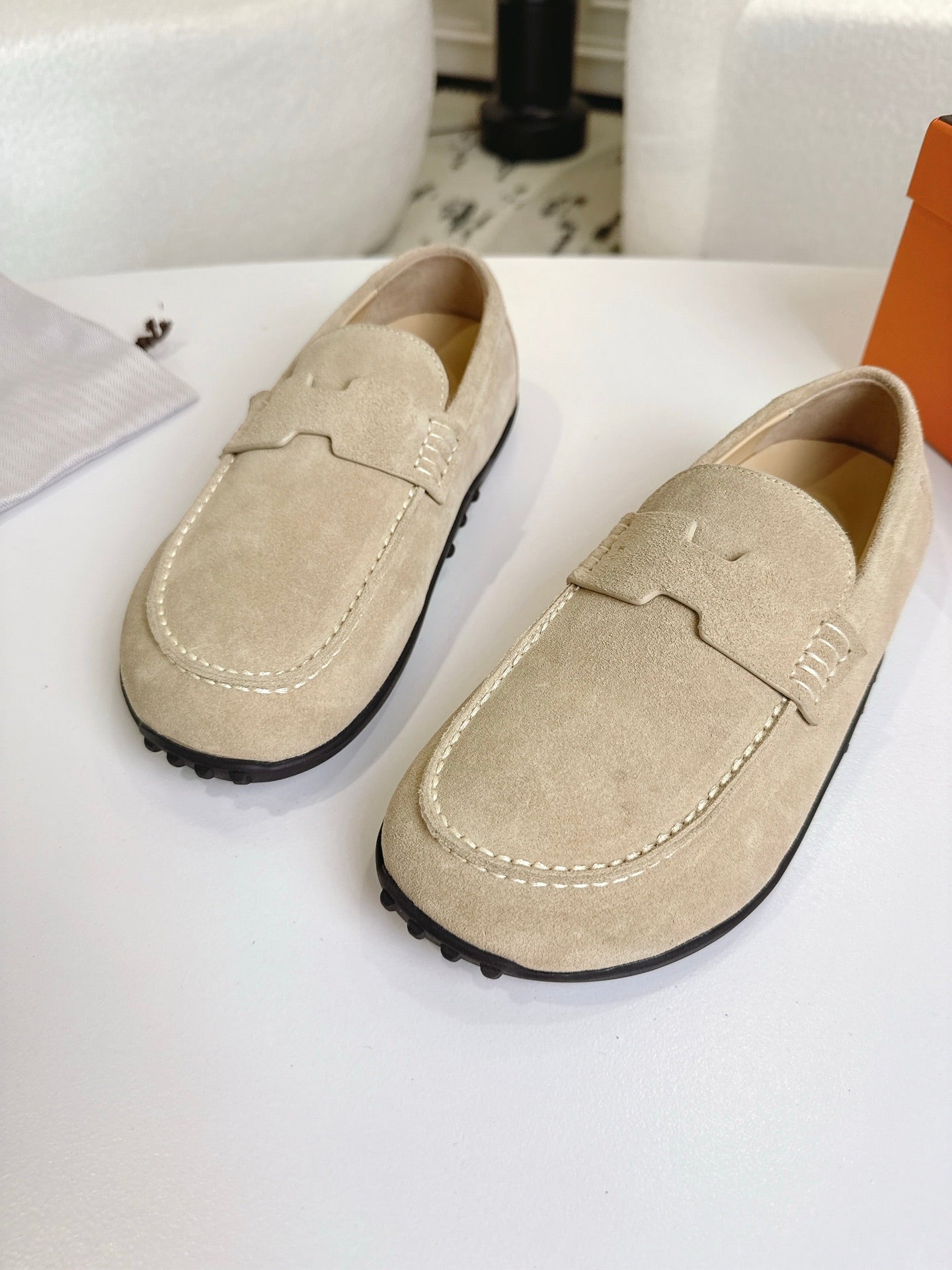 HM Lazy Loafers Light Taupe Suede 523335