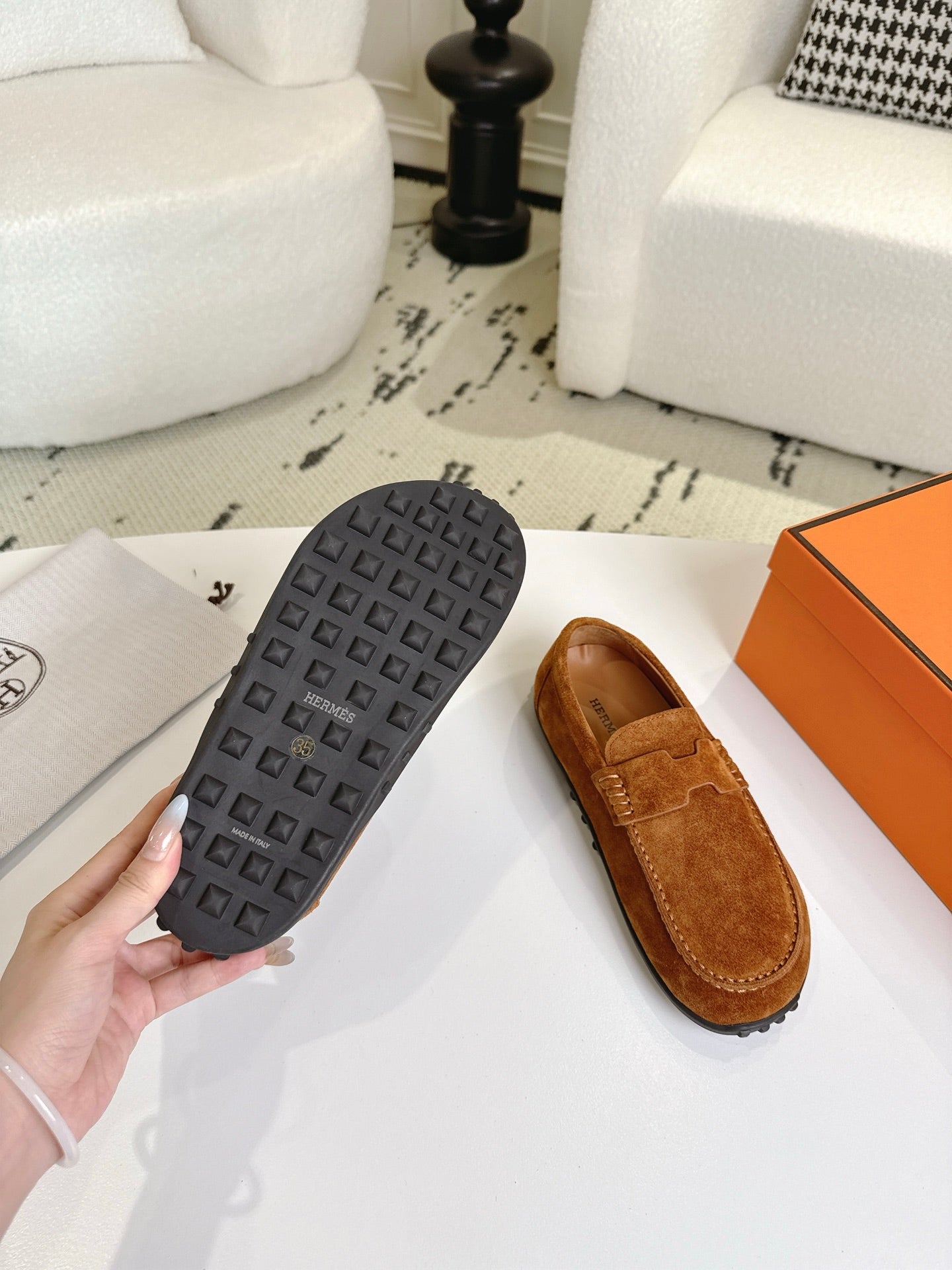 HM Lazy Loafers Brown Suede 523336