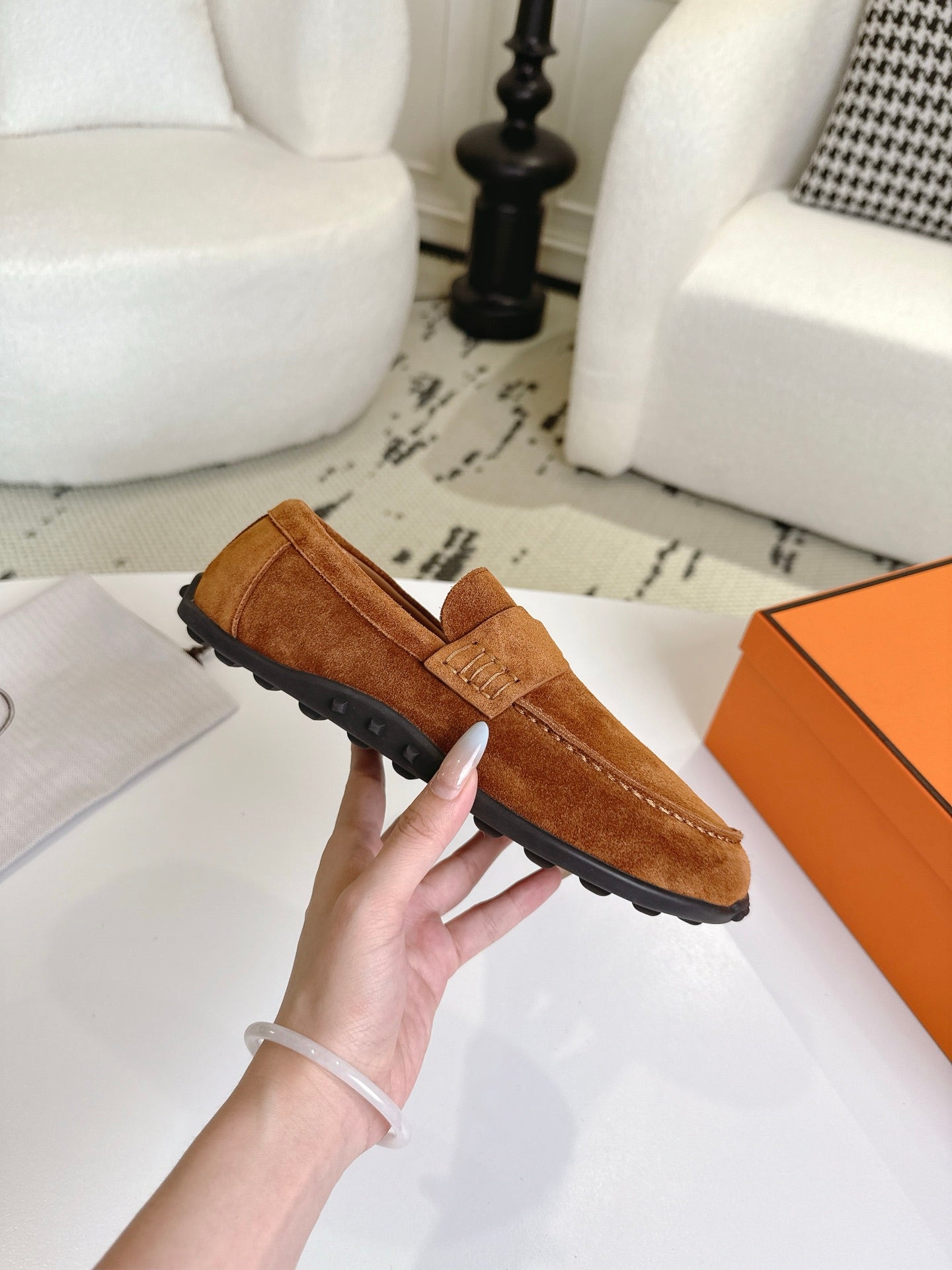 HM Lazy Loafers Brown Suede 523336