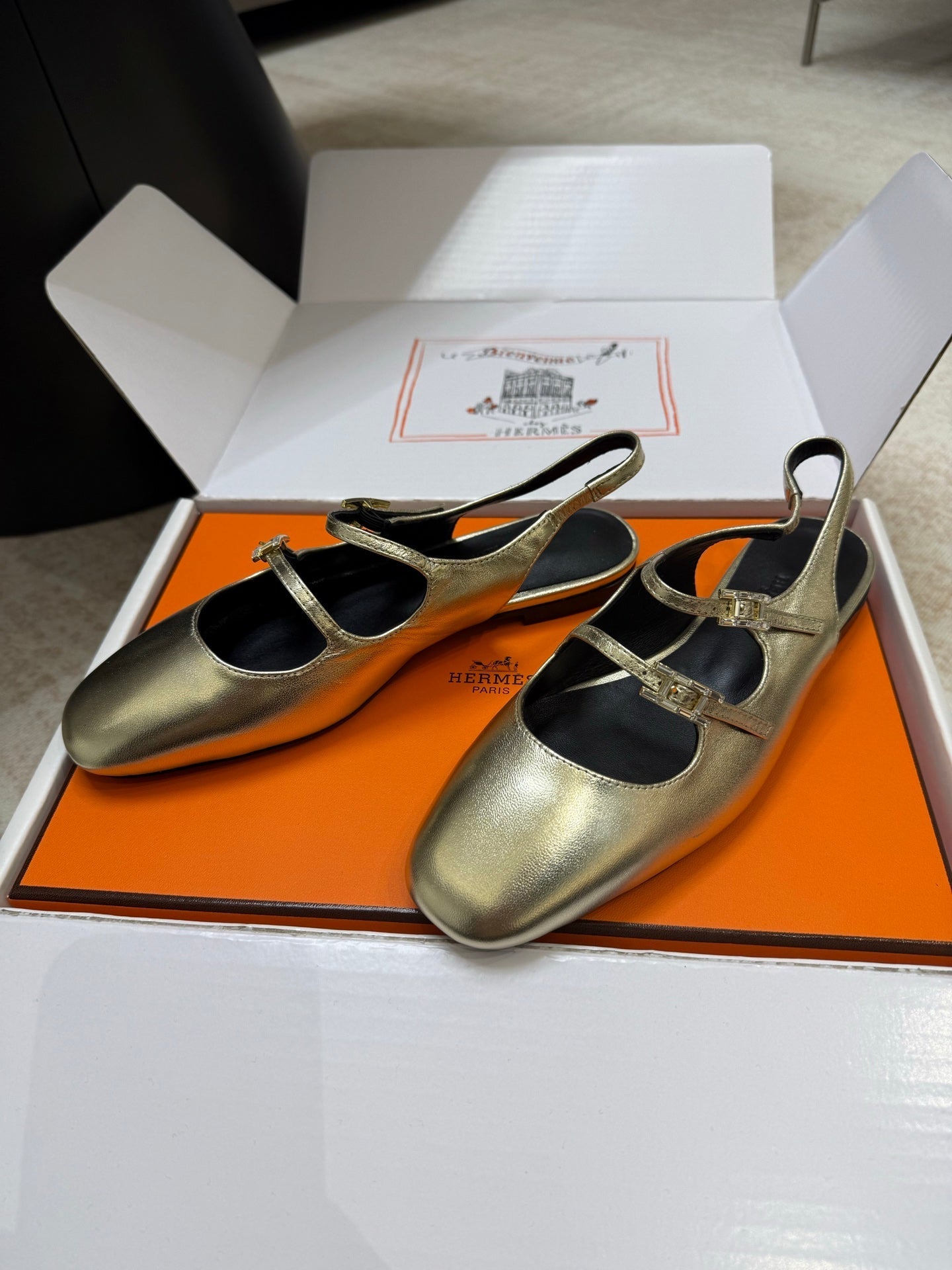 HM Mila Slingback Gold Sheepskin 621377