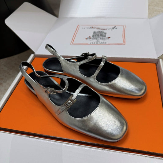 HM Mila Slingback Sliver Sheepskin 621378