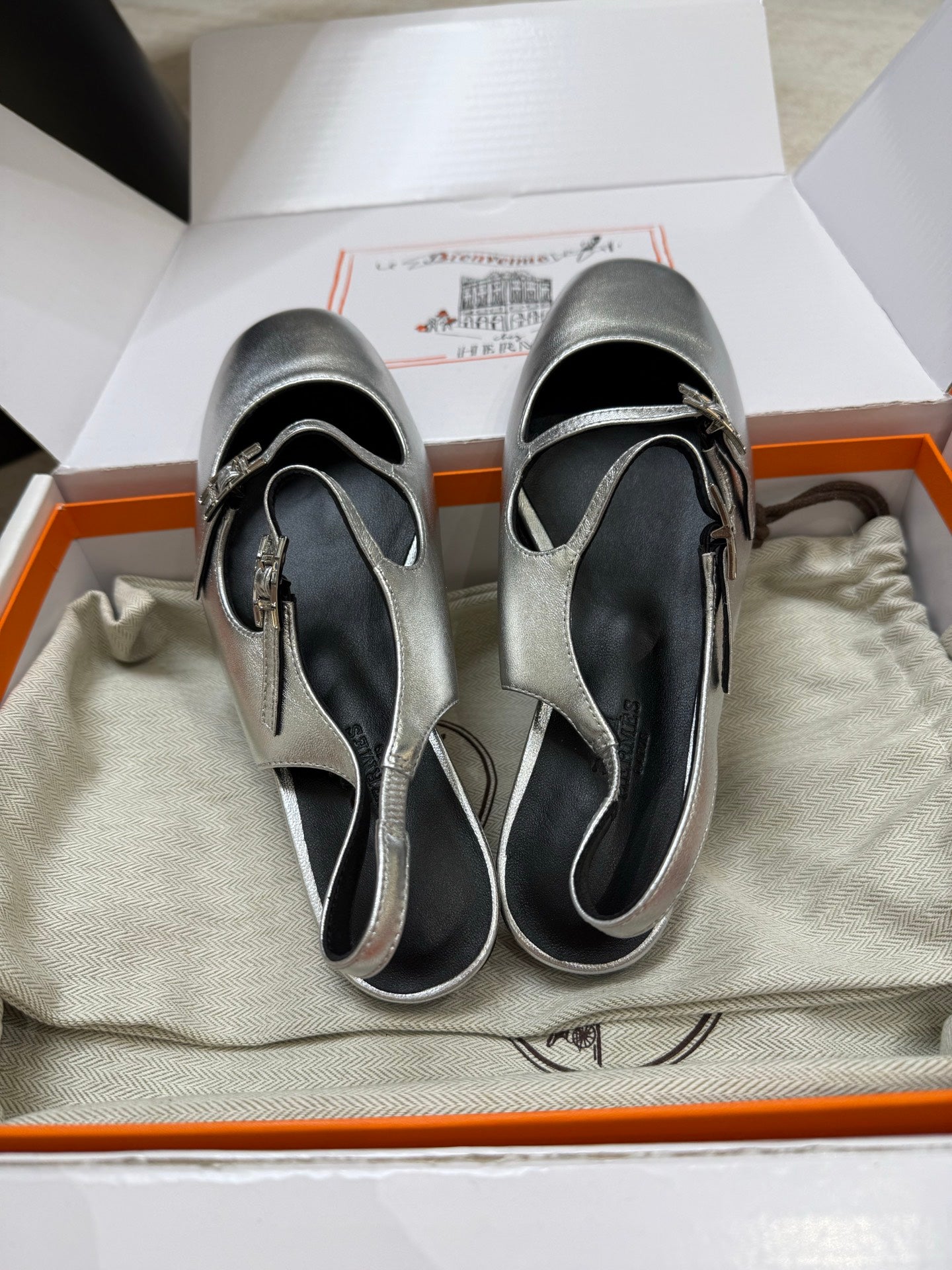 HM Mila Slingback Sliver Sheepskin 621378