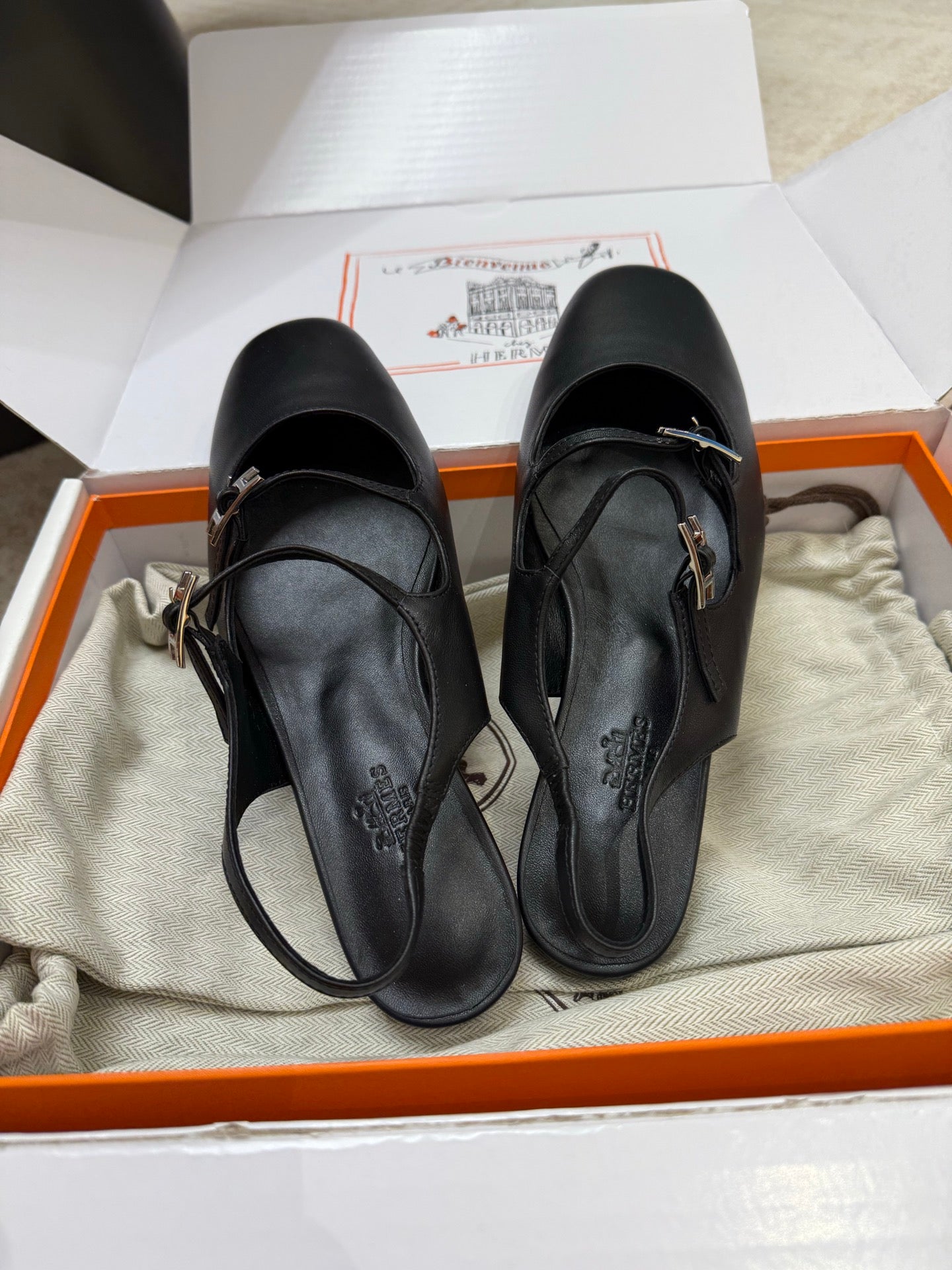 HM Mila Slingback Black Sheepskin 621381