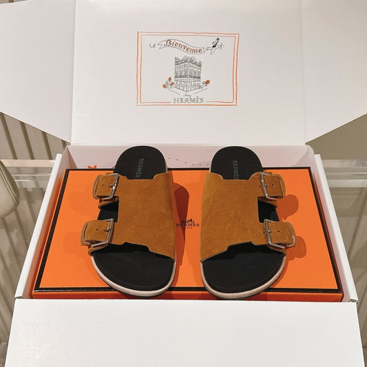 HM 26s Double Buckle Birkenstock Sandals Tan Suede 968908