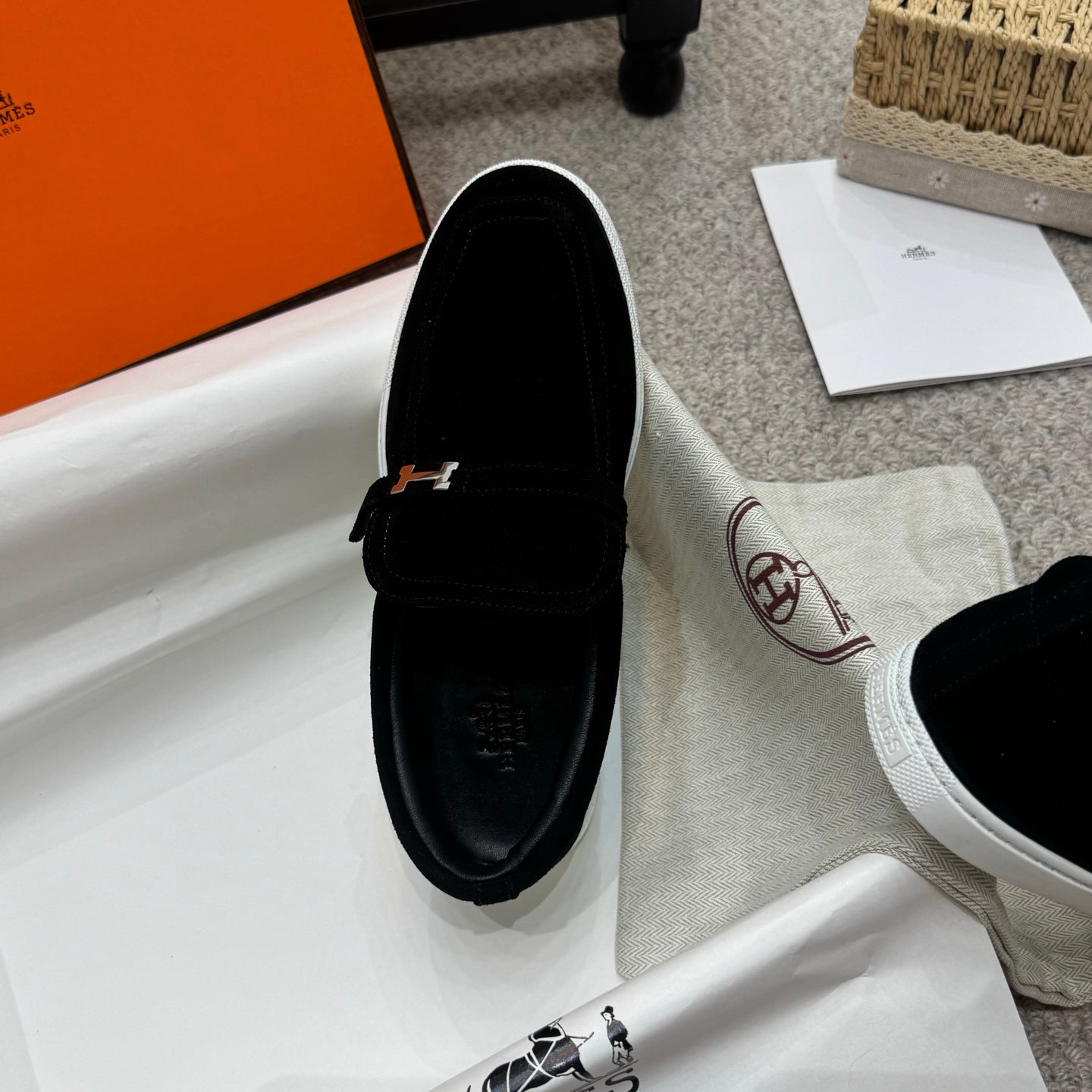 HM Job Loafers Black Suede 523219