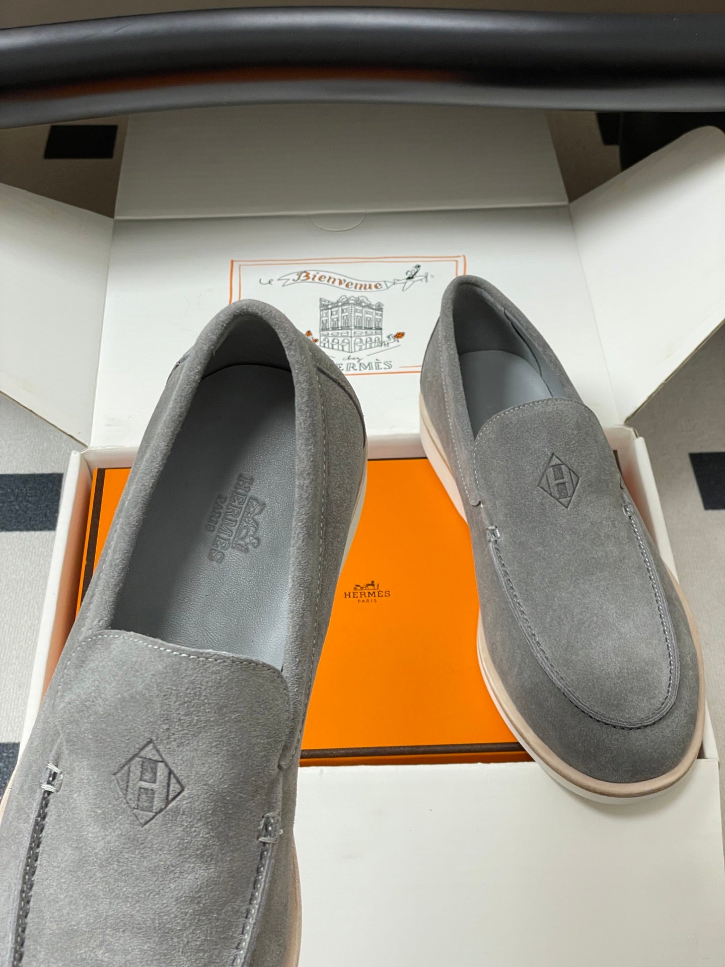 HM Low Loafers Grey Suede 593665