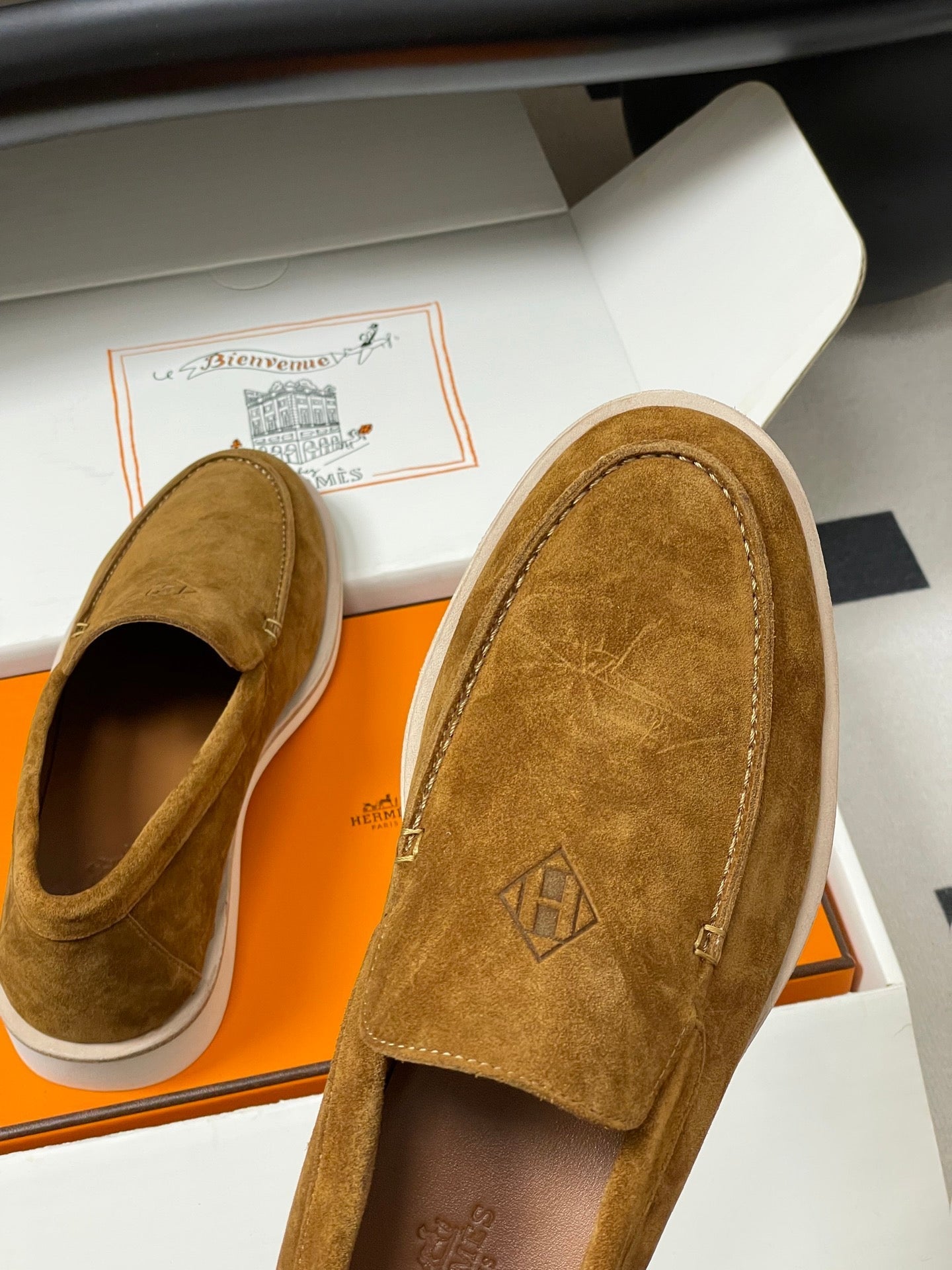HM Low Loafers Dark Brown Suede 593668