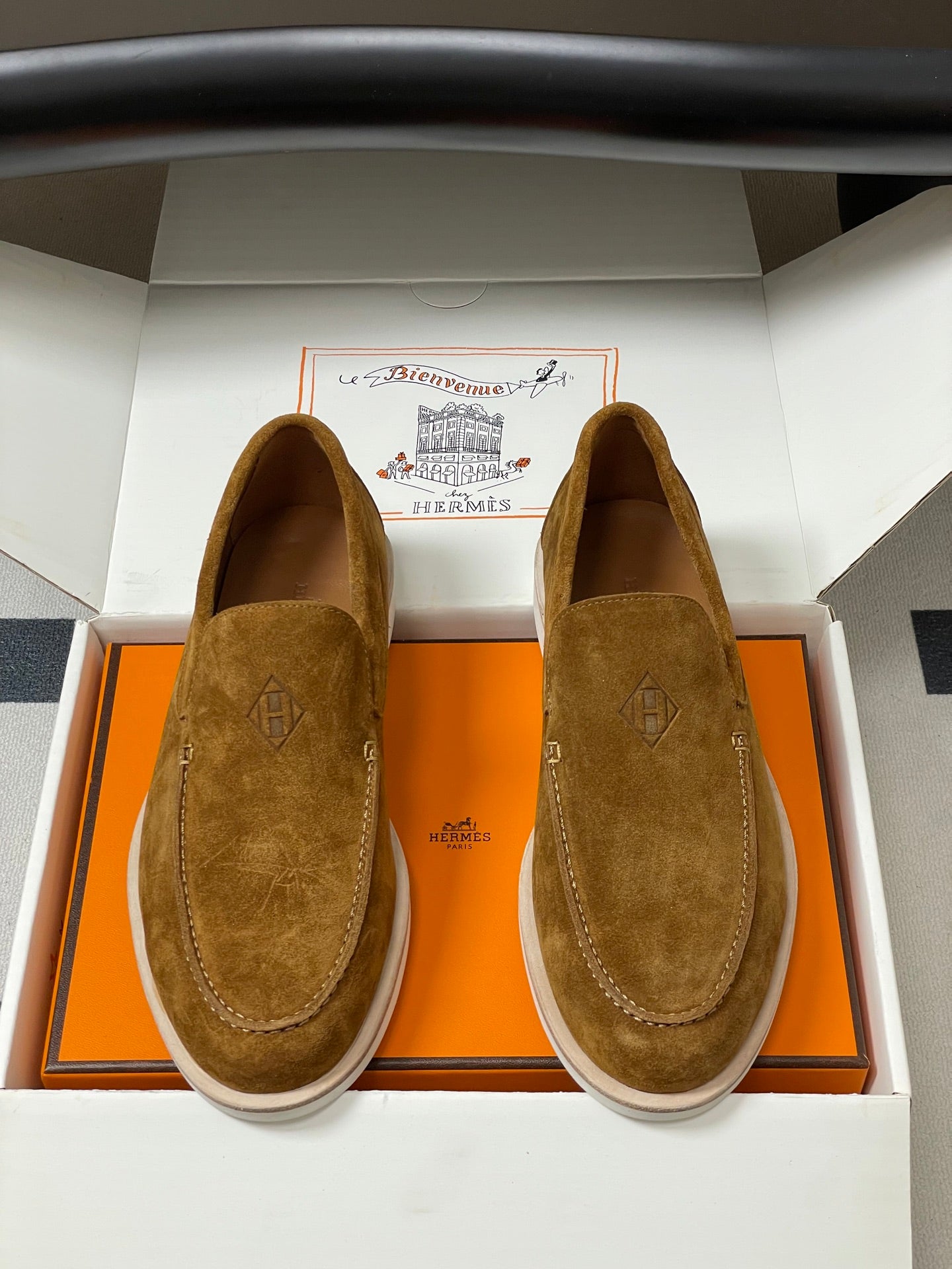 HM Low Loafers Dark Brown Suede 593668