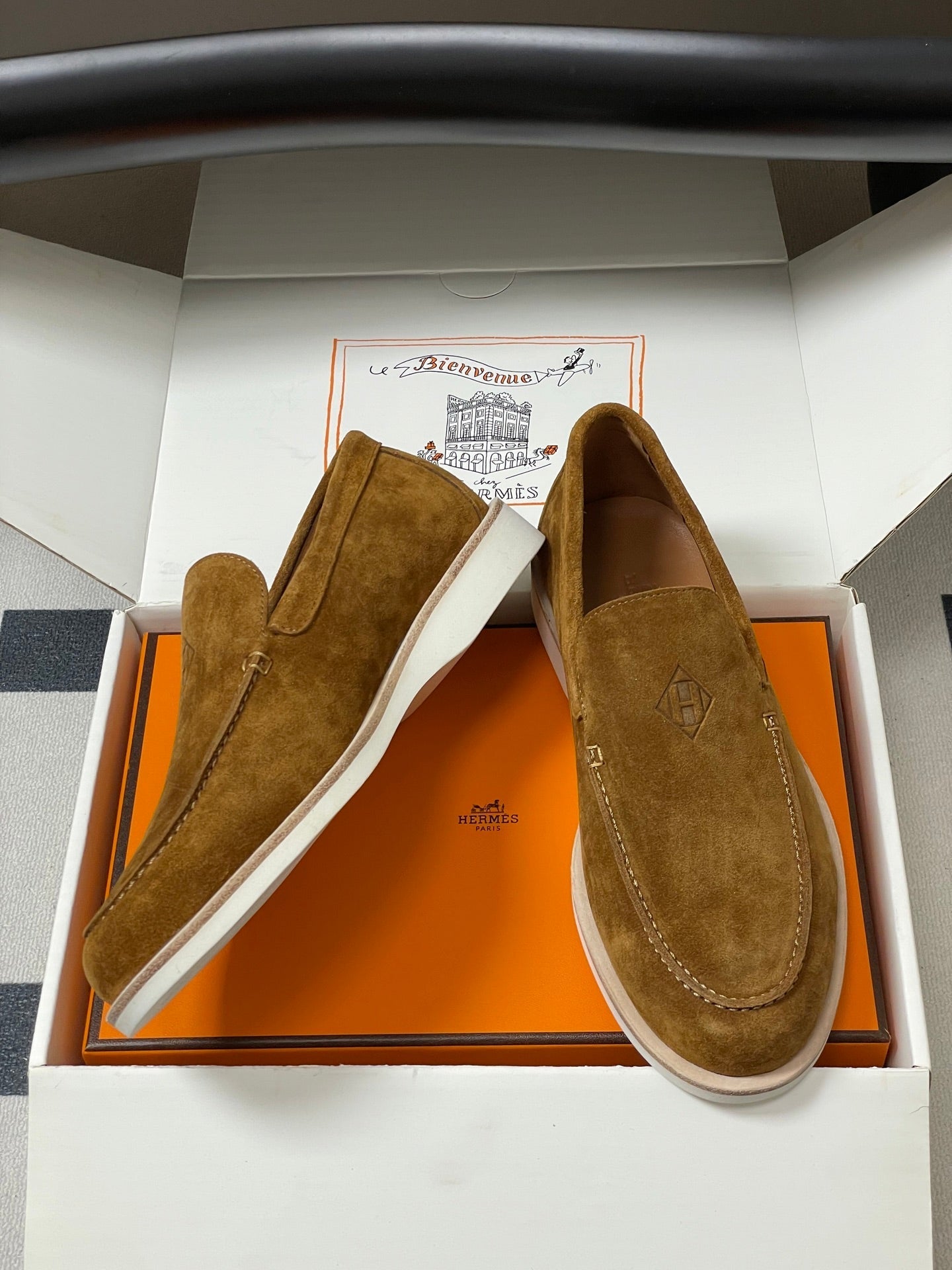 HM Low Loafers Dark Brown Suede 593668