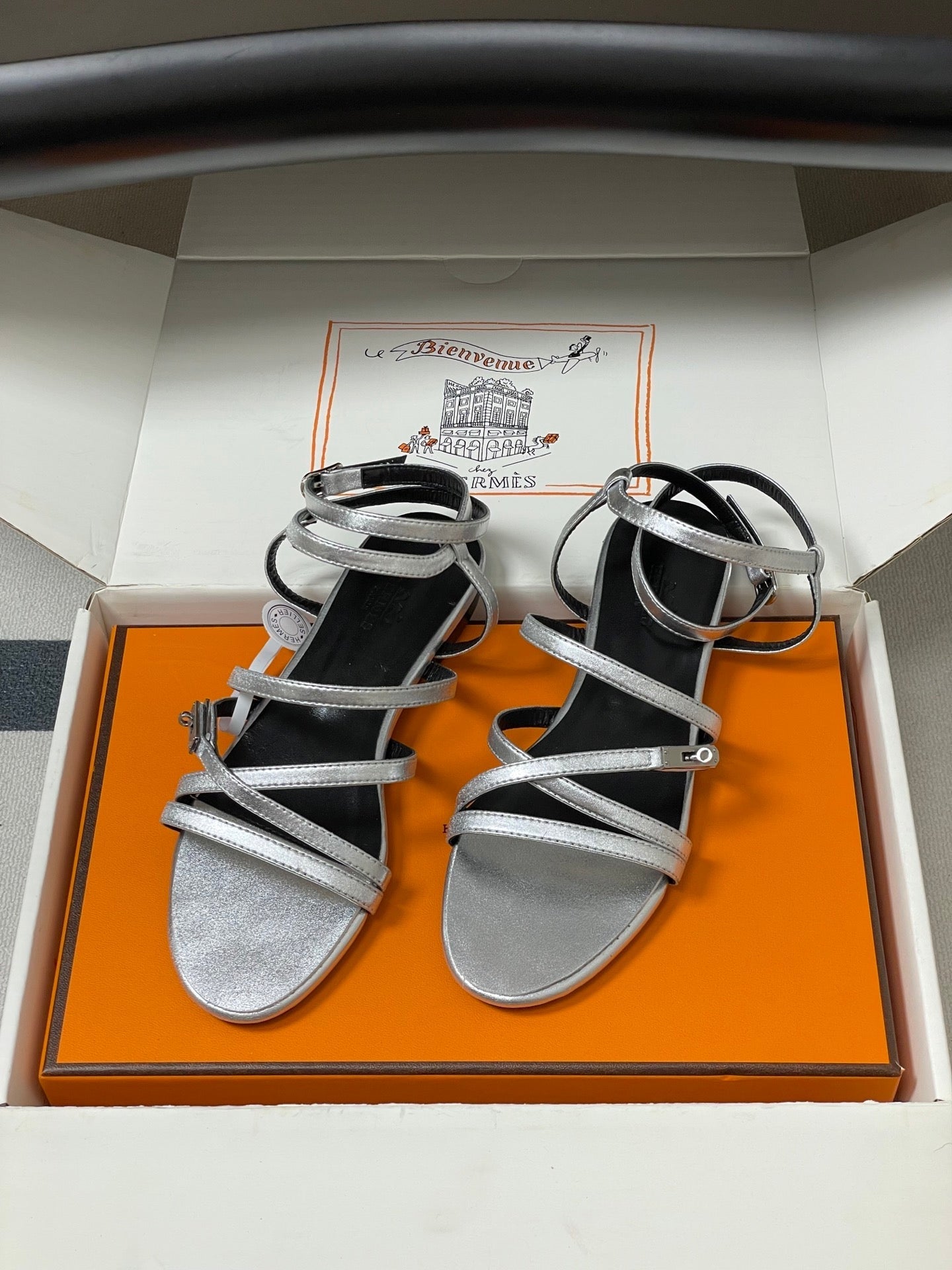 HM Lullaby Sandals Sliver Calfskin 593787