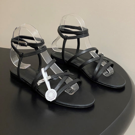 HM Lullaby Sandals Black Calfskin 593790