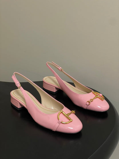 GG 26ss Big D Half HorseBit Mary Jane Pink Patent Leather 593502