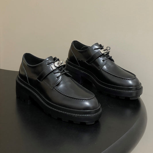 HM First Oxford Shoes 5cm Black Sheepskin 594335