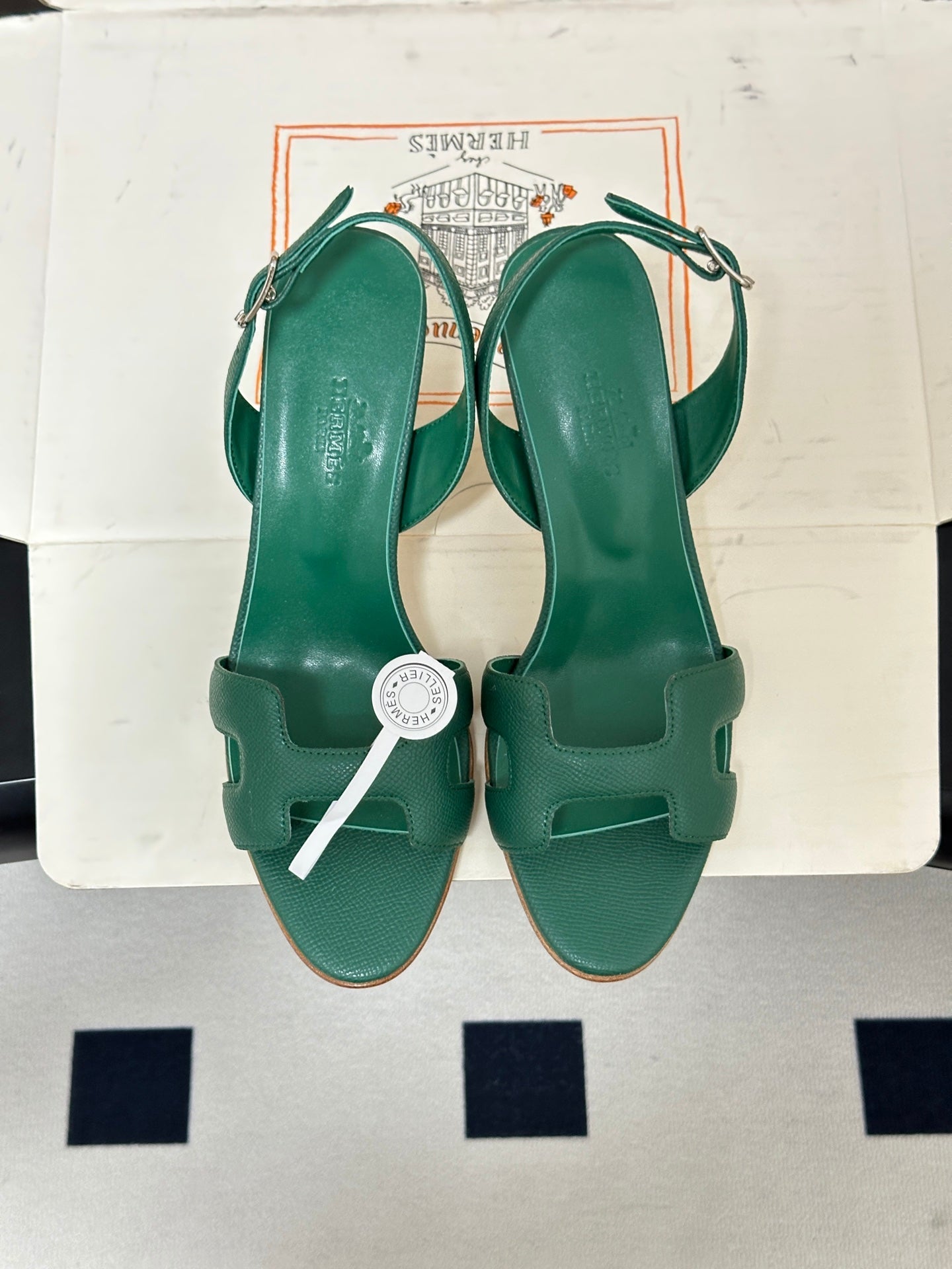 HM Holy Sandal Teal Green Cowhide 835001