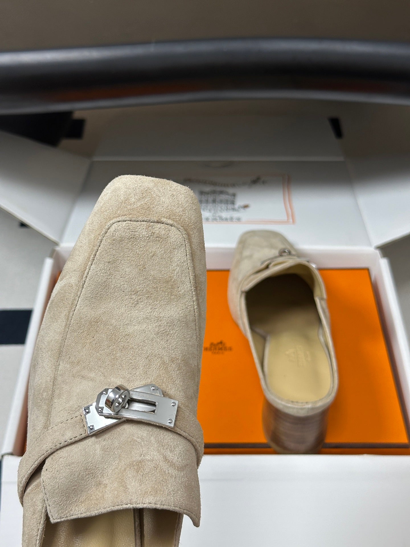 HM Blossom Mule 65mm Khaki Suede 902904