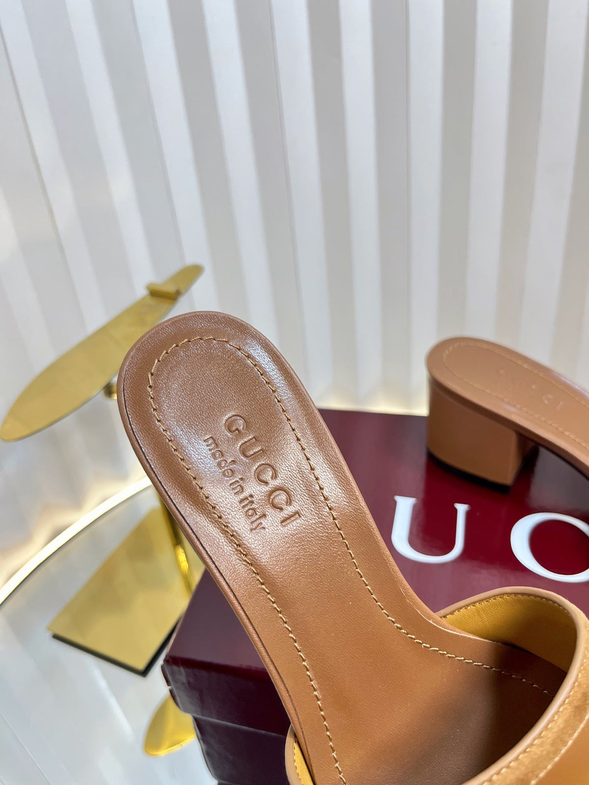 GC 25 Horsebit Sandals 50mm Brown Suede Sheepskin 294654