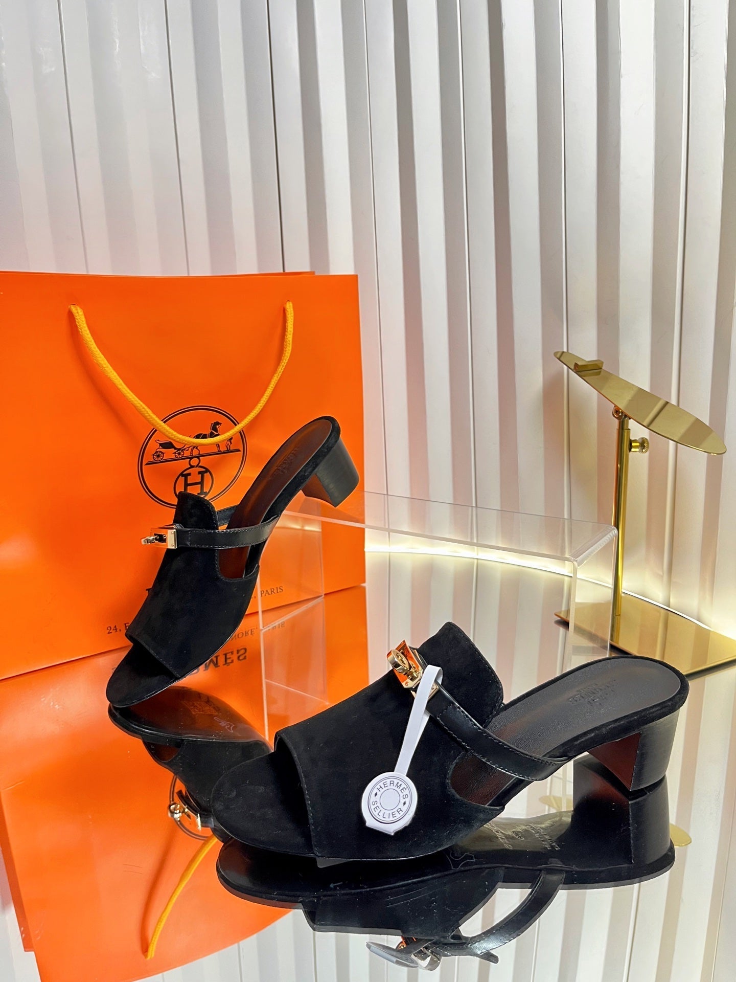 HM Candy Sandal 5cm Black Suede 616228