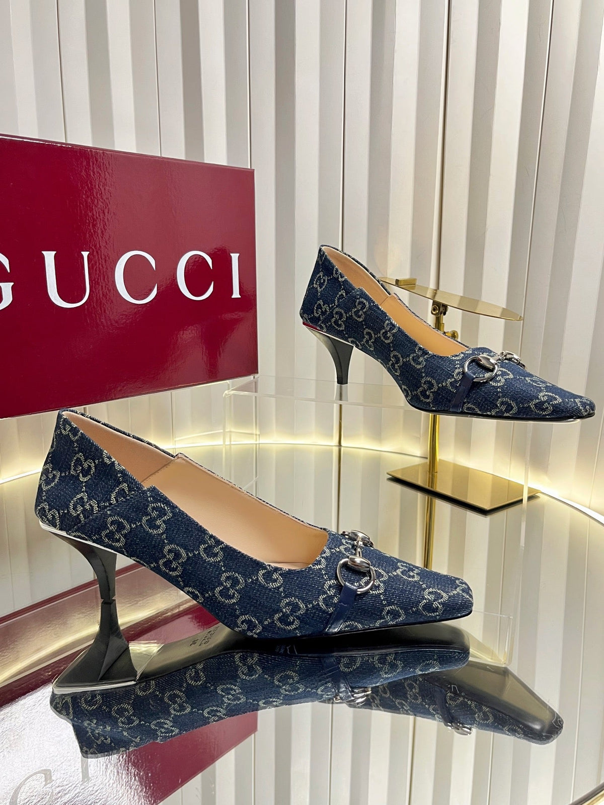 GG 26s Vittoria Pumps Dark Blue Canvas 768133