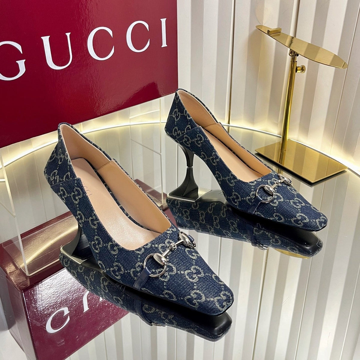 GG 26s Vittoria Pumps Dark Blue Canvas 768133
