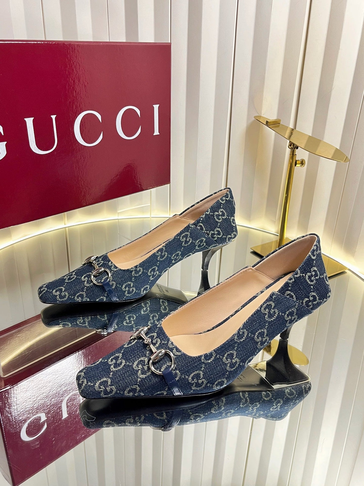 GG 26s Vittoria Pumps Dark Blue Canvas 768133