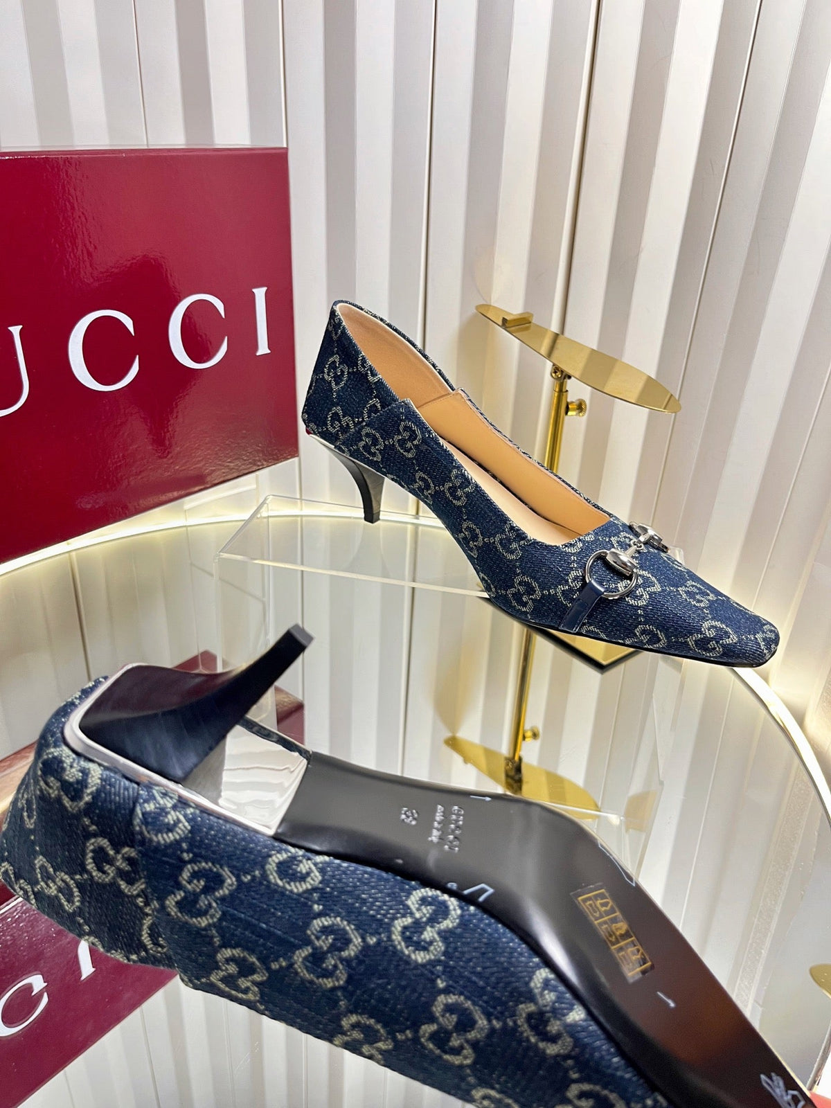 GG 26s Vittoria Pumps Dark Blue Canvas 768133